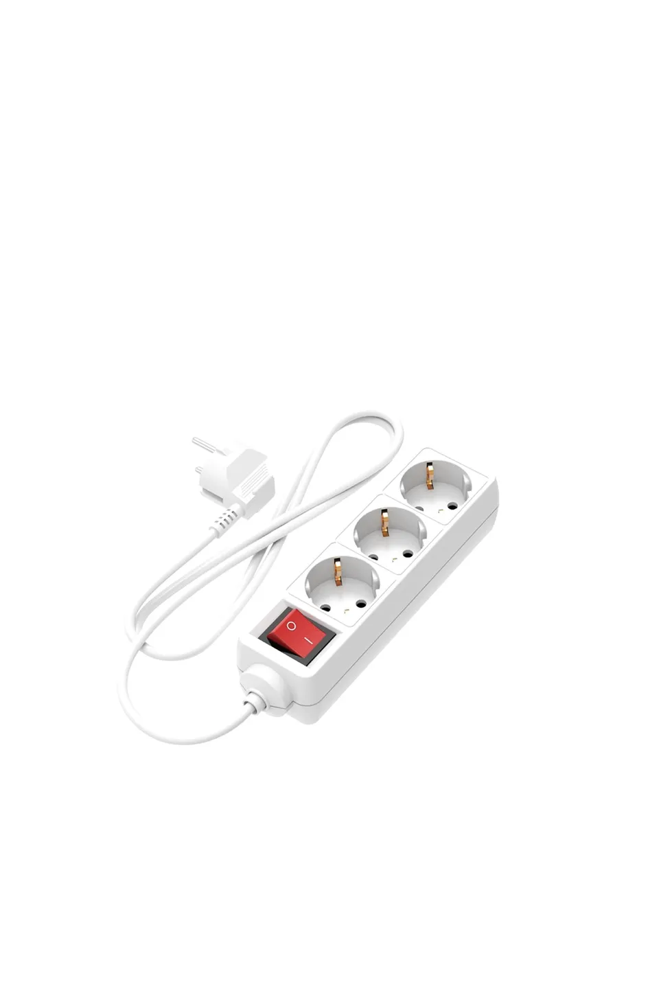 calex-douille-triple-3-voies-avec-interrupteur-blanche-c-ble-1-4m image 1