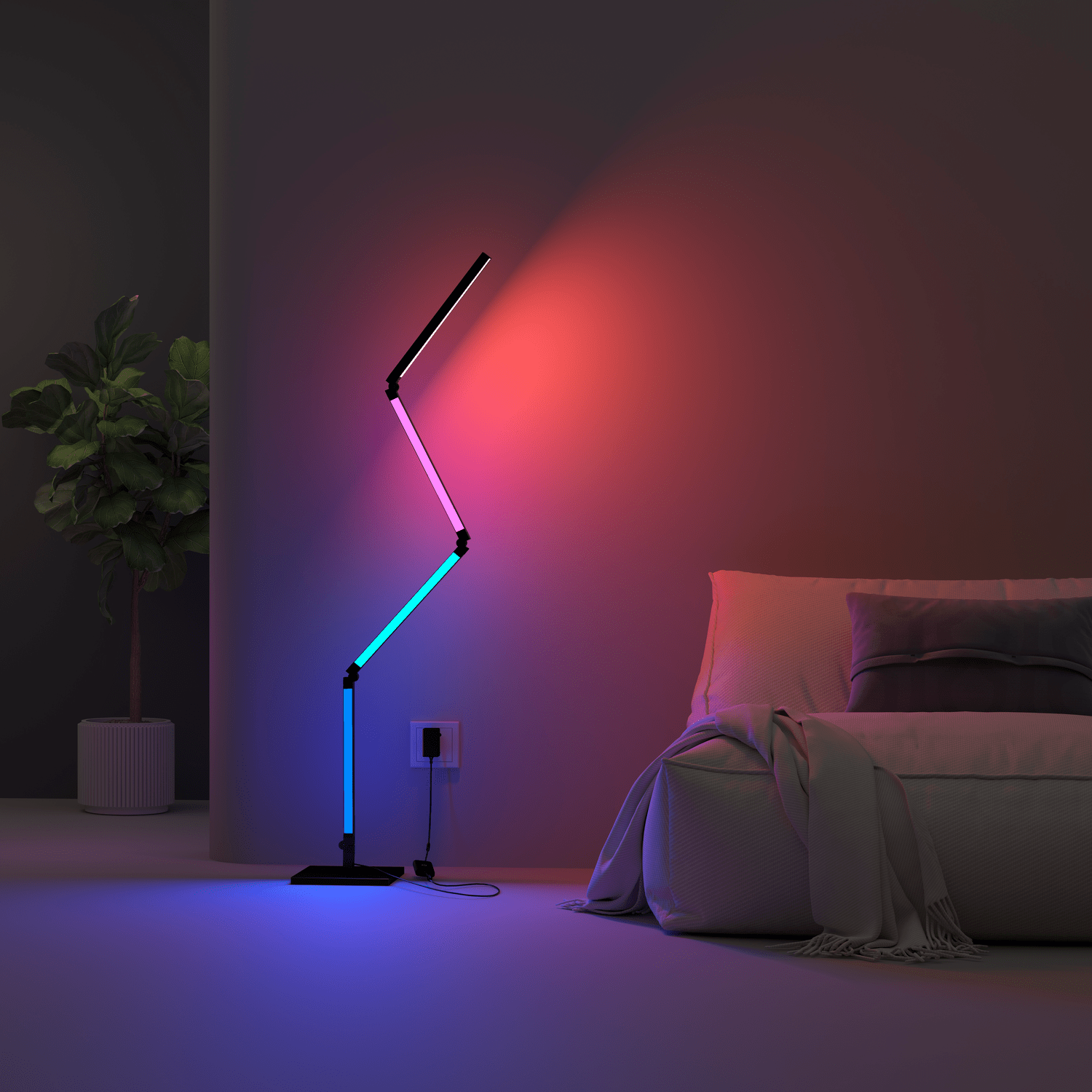 calex-halo-lampadaire-pliable-smart-rgbic-cct image 2