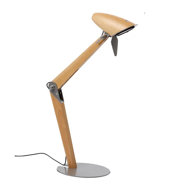 aluminor-lora-lampe-de-bureau-scandinave-bois-et-acier-3-intensit-s image 1