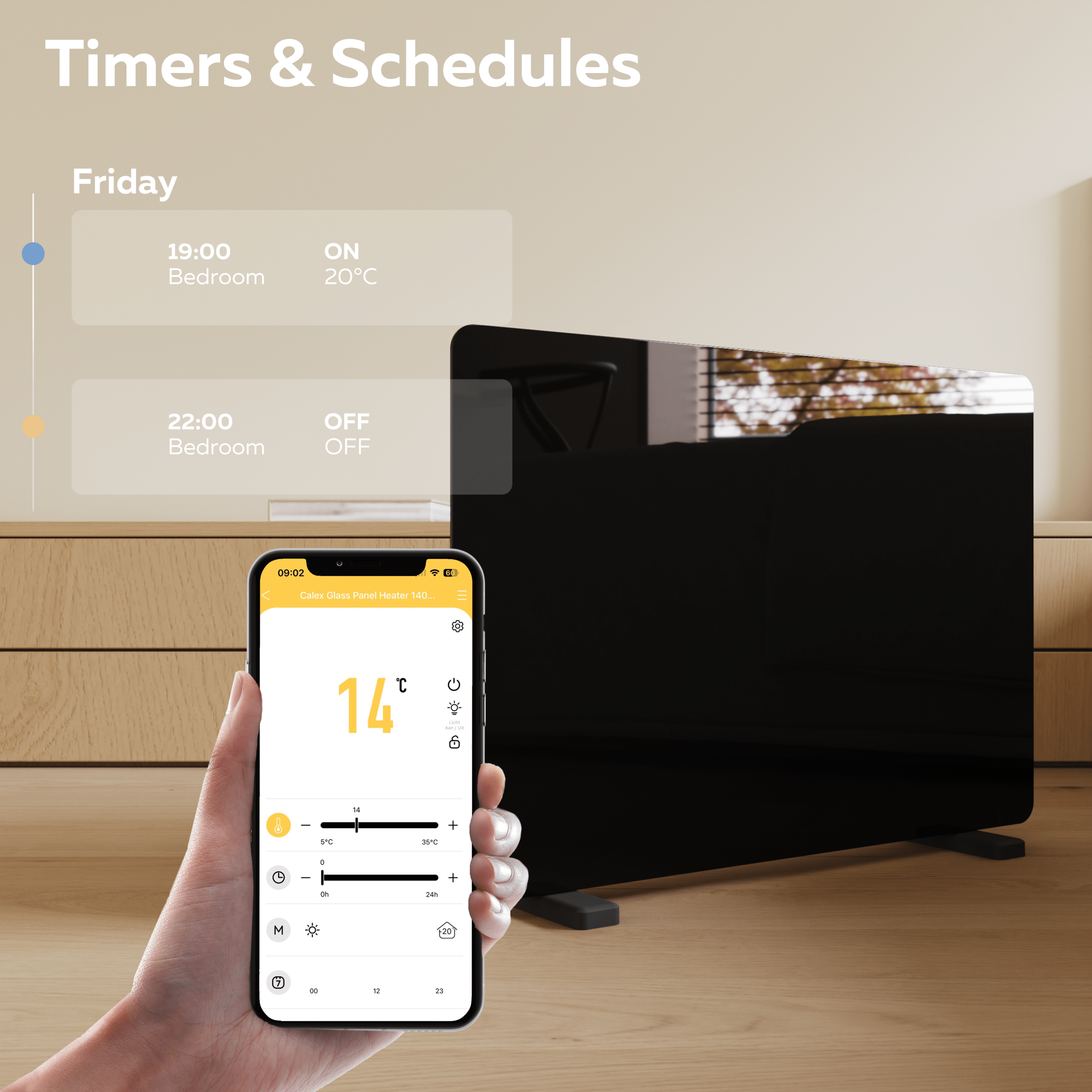 calex-smart-panneau-chauffant-1400w-noir-connect image 3