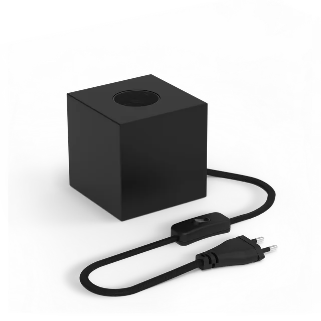 calex-table-fixture-square-e27-pied-de-lampe-noir-85mm image 1