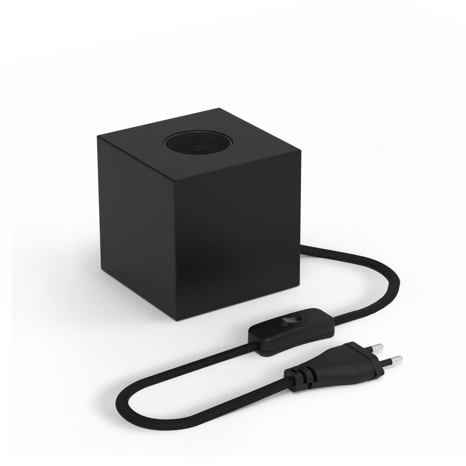 calex-table-fixture-square-e27-pied-de-lampe-noir-85mm image 1