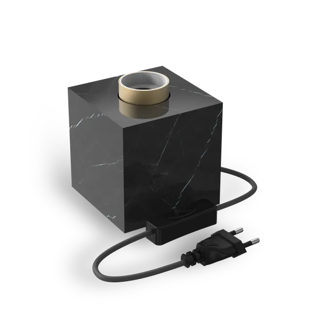 calex-lampe-de-table-carr-e-e27-marbre-noir-85-mm image 1