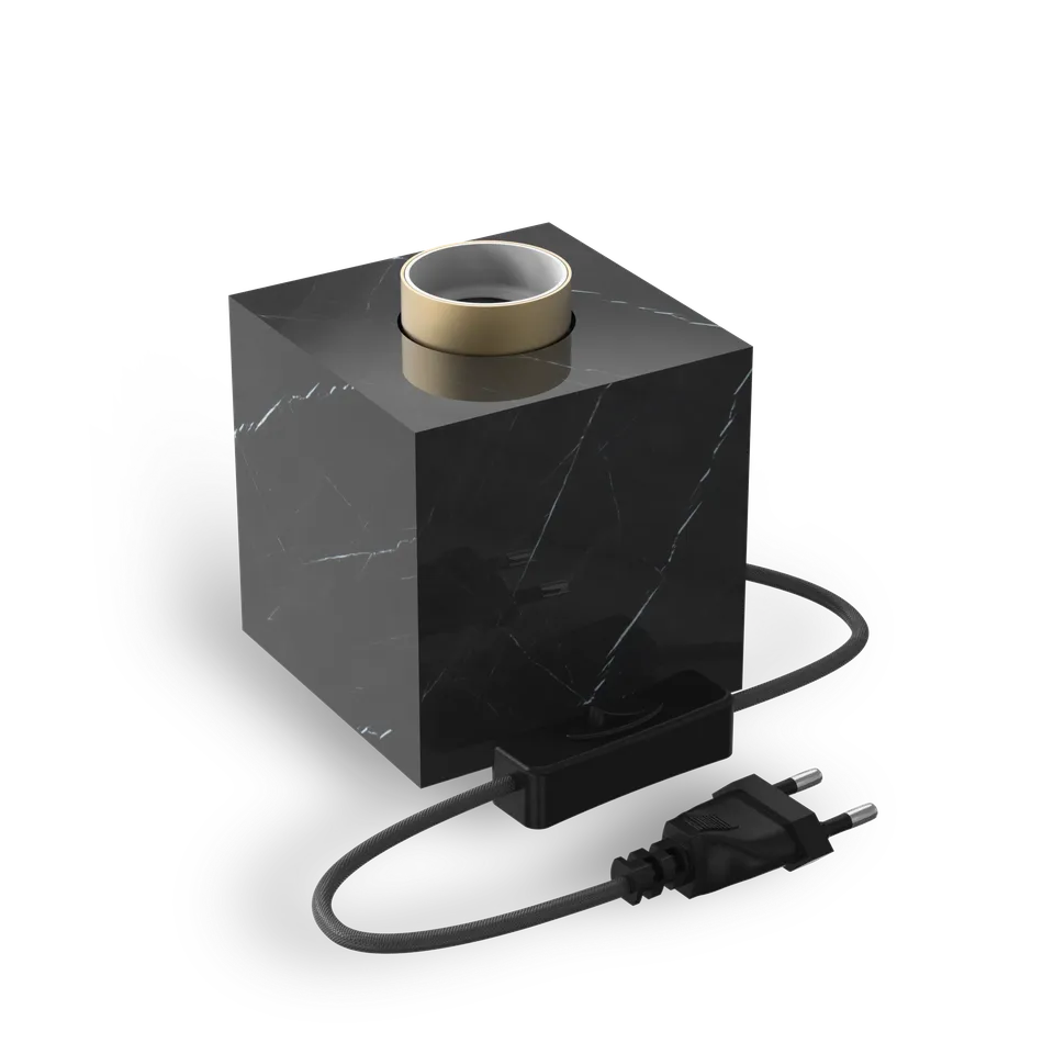calex-lampe-de-table-carr-e-e27-marbre-noir-85-mm image 1