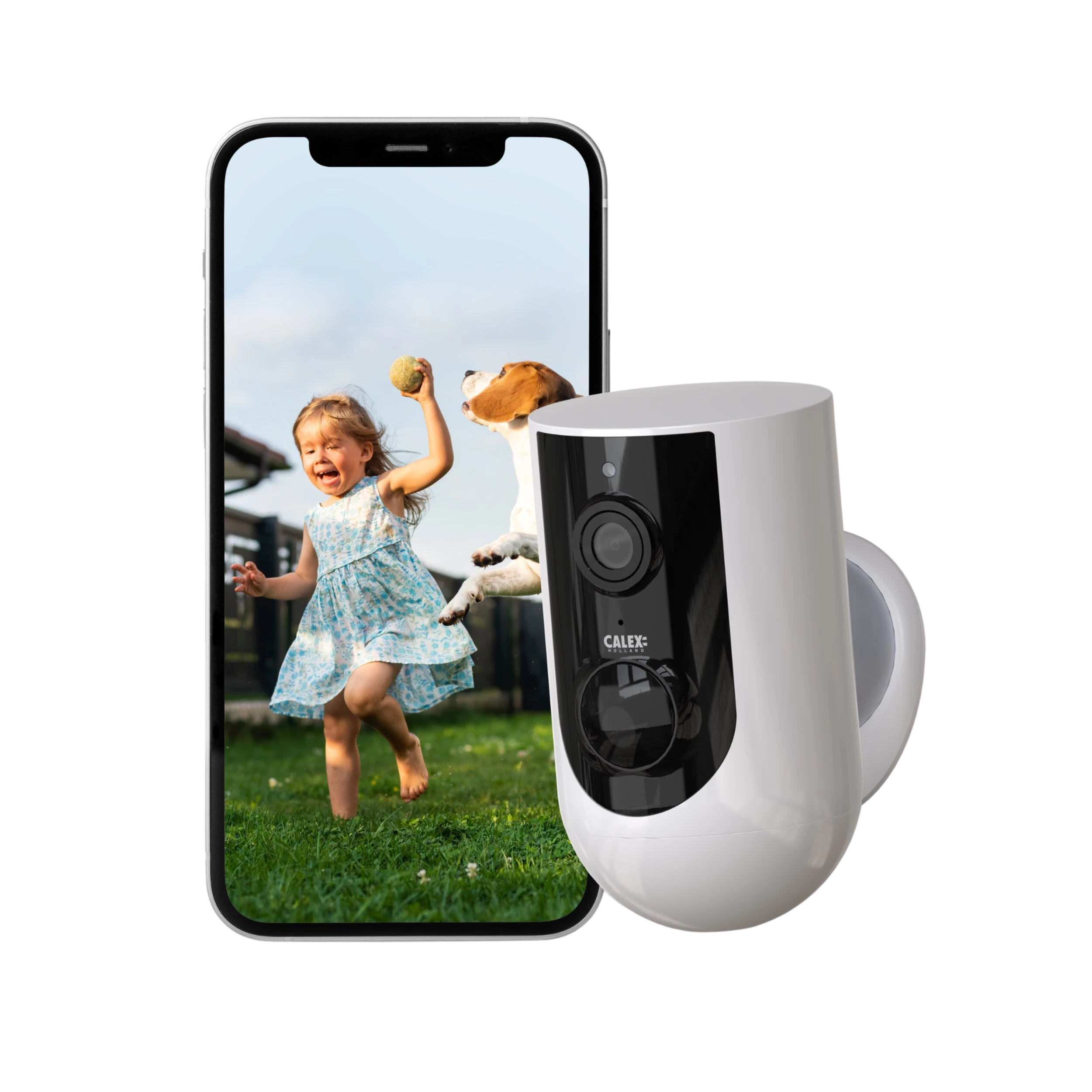 calex-smart-cam-ra-ext-rieure-2k-sans-fil-blanche image 1