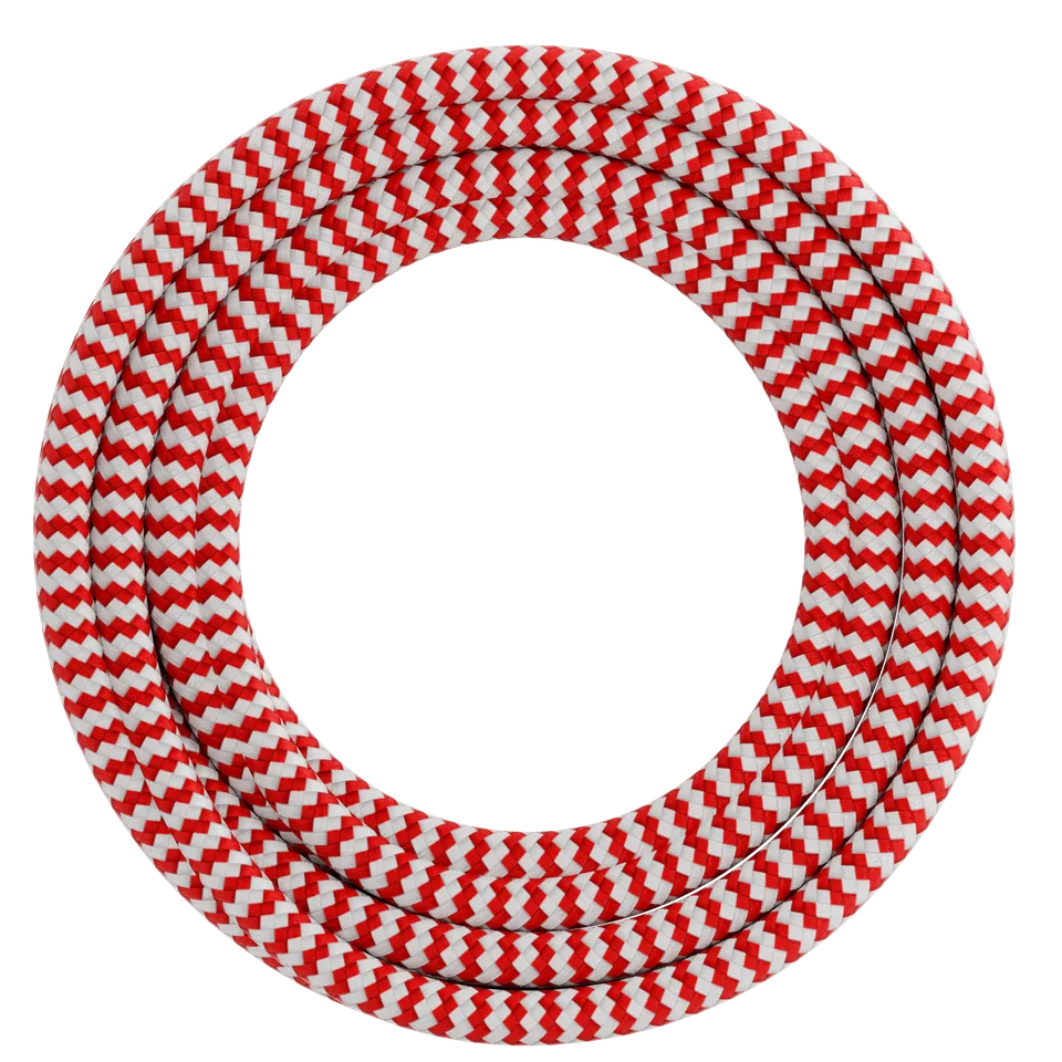 calex-creations-c-ble-textile-rouge-blanc-1-5-m image 1