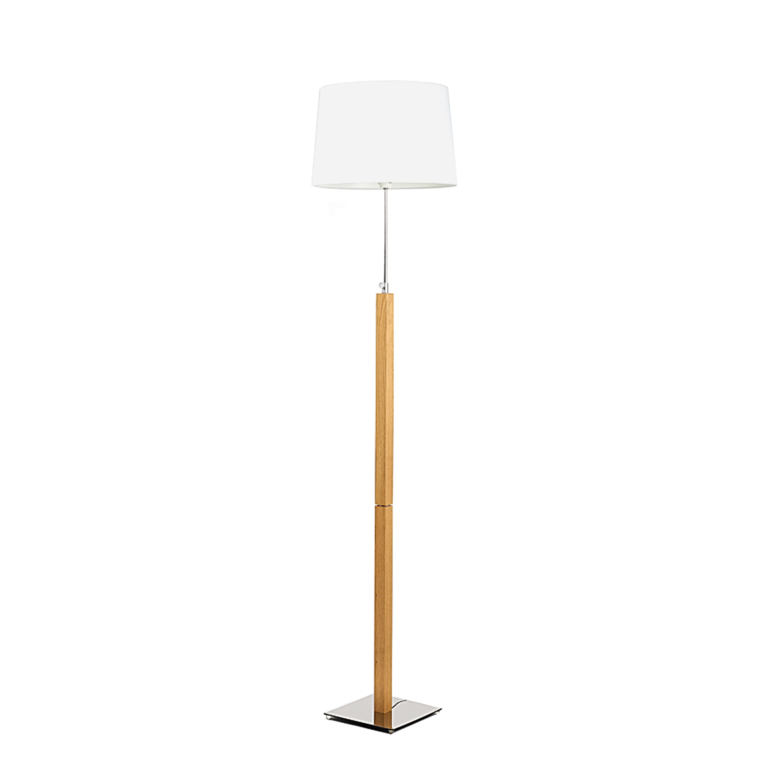 aluminor-quatro-ls-lampadaire-bois-et-m-tal-abat-jour-blanc image 1