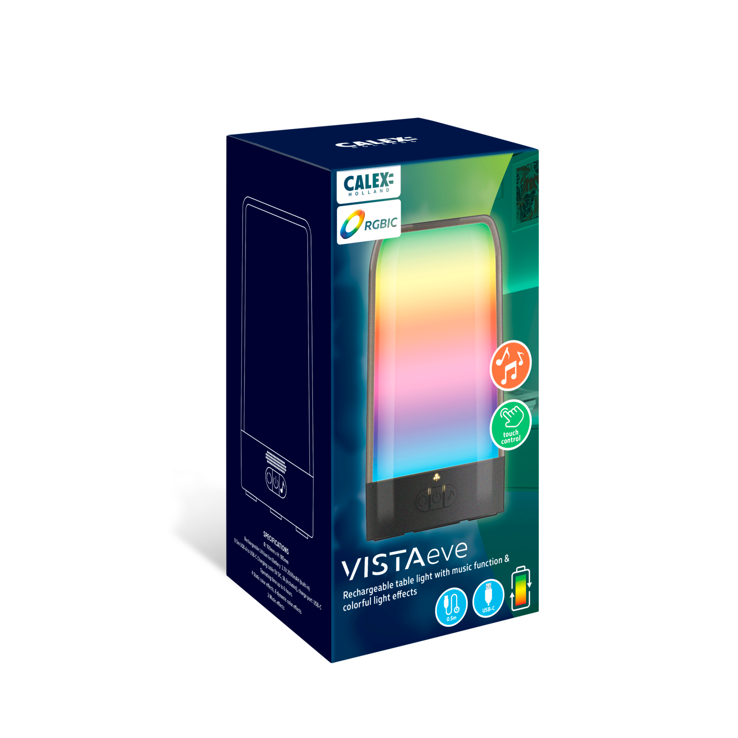 calex-lampe-de-table-batterie-rgbic-sans-fil-rechargeable image 3