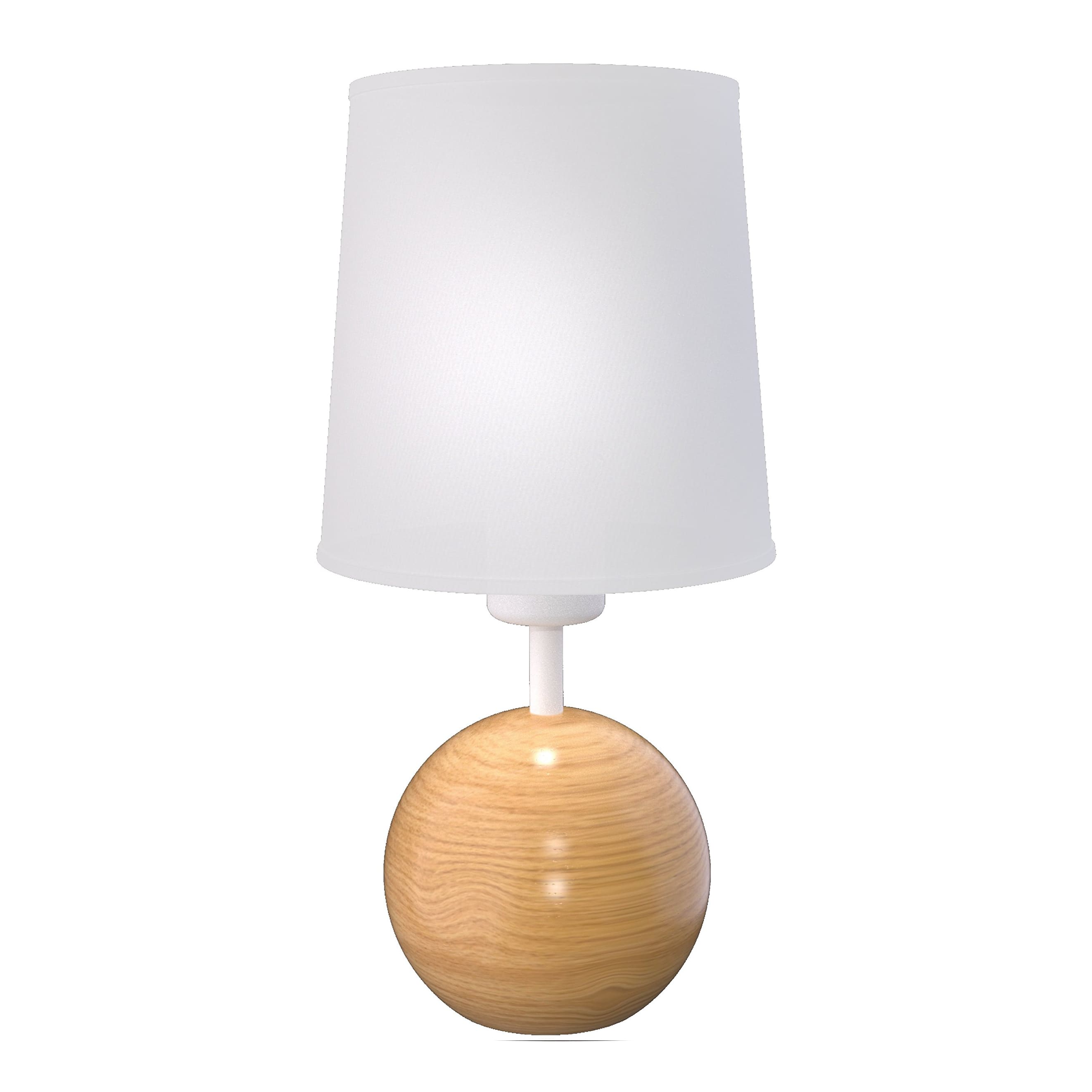 aluminor-senso-lampe-poser-bois-massif-abat-jour-tissu-blanc image 2
