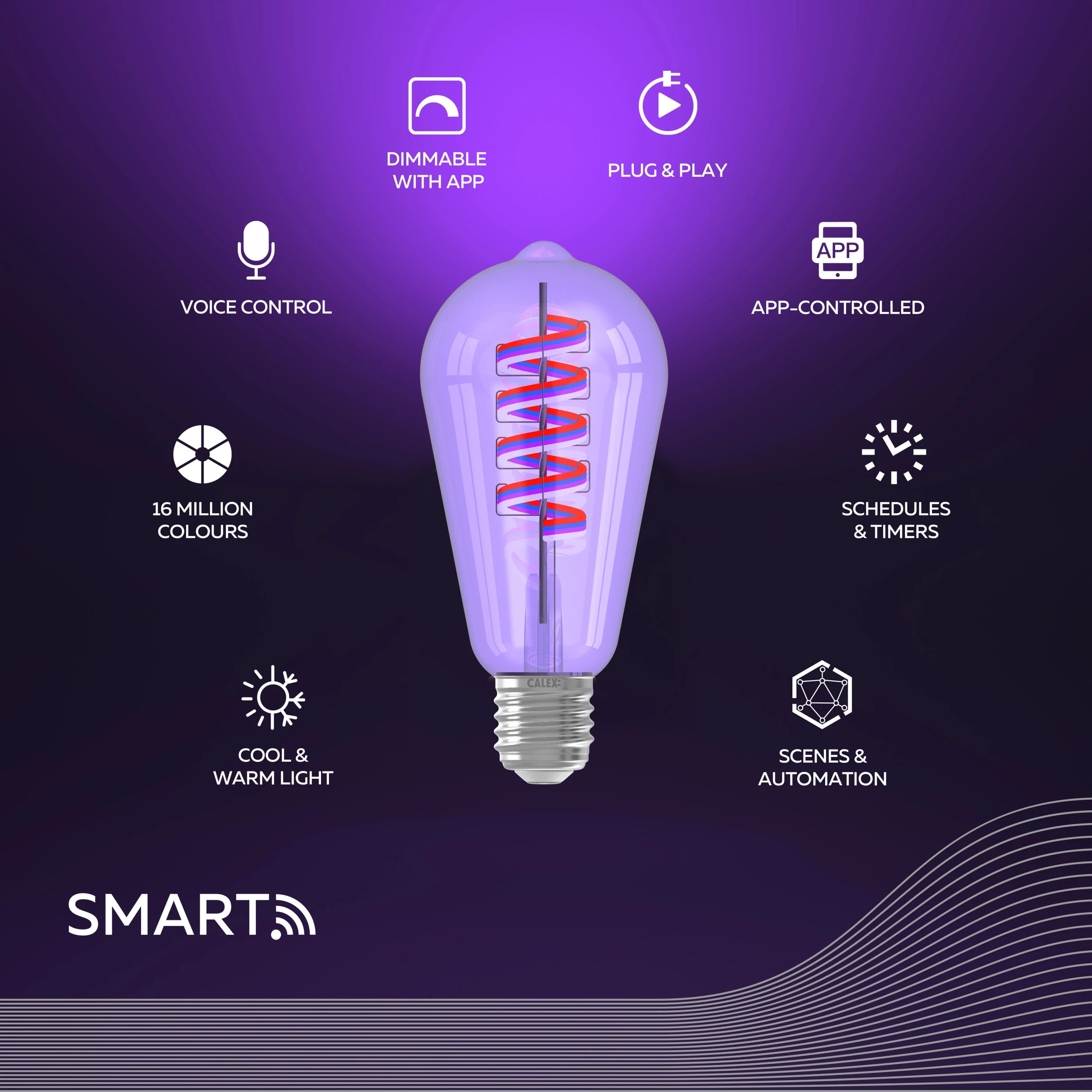 calex-smart-lampe-led-filament-e27-rgb-blanc-chaud image 2