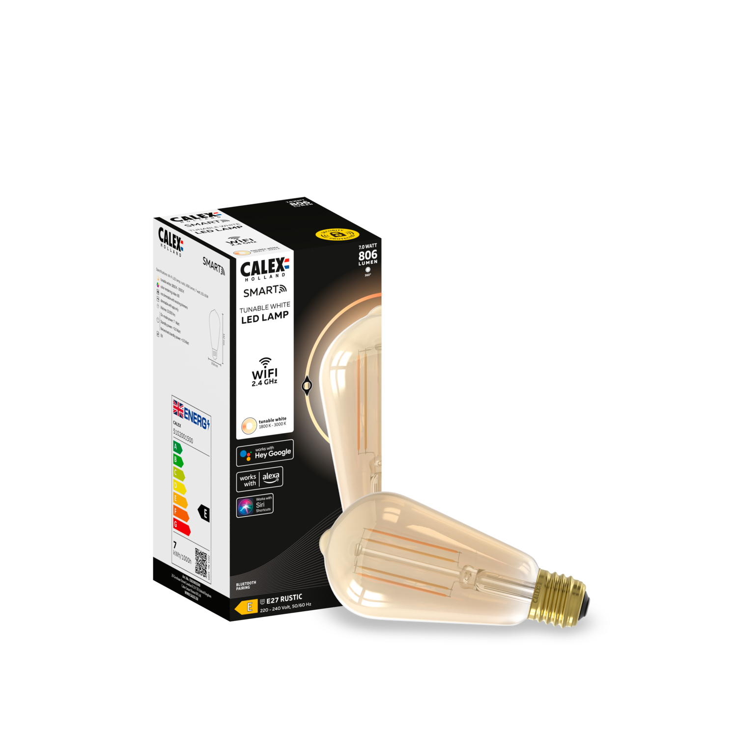 calex-smart-ampoule-led-connect-e-filament-e27-st64-gold-7w-dimmable image 3