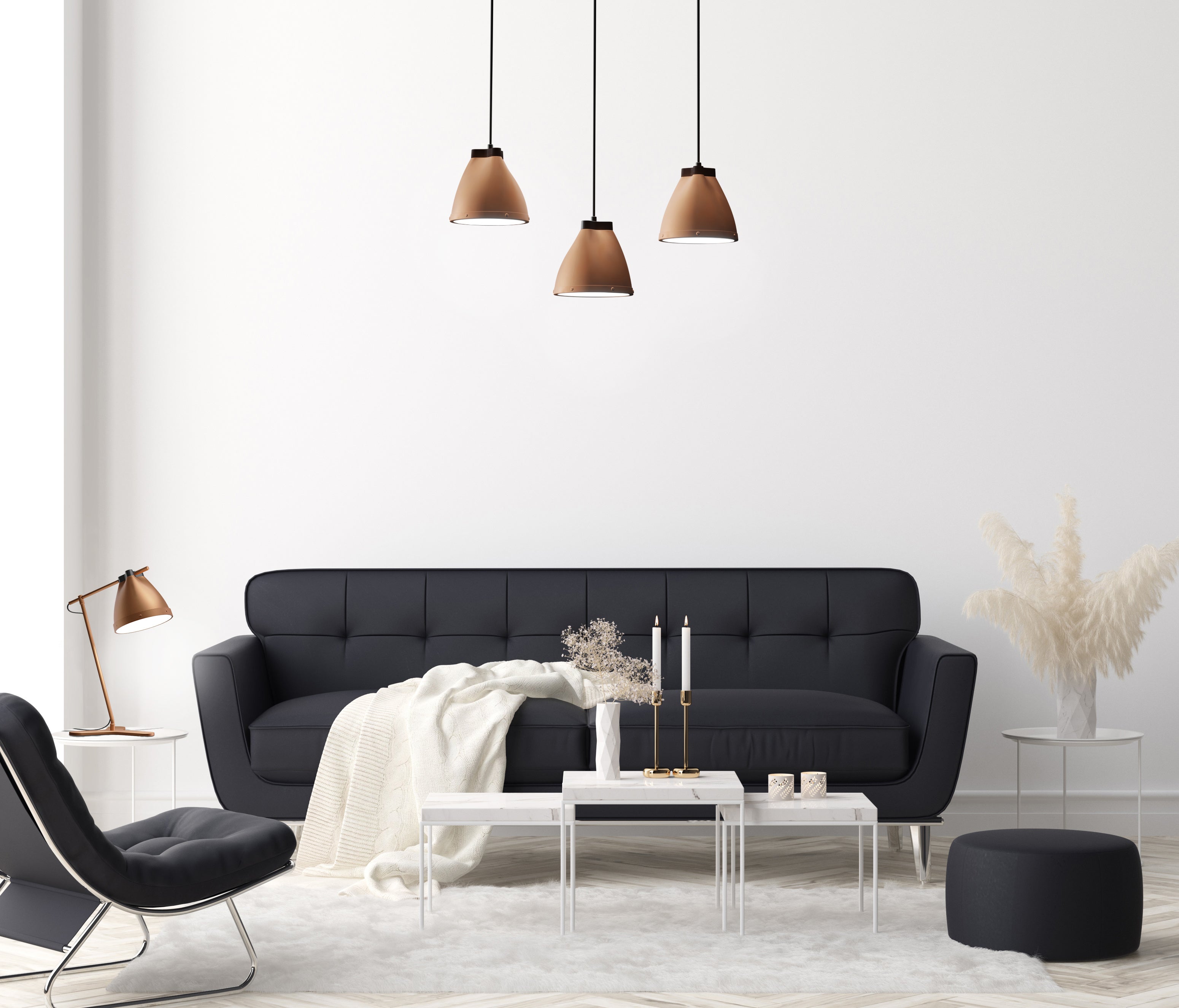 aluminor-clarelle-s3-suspension-industrielle-3-lumi-res-bois-et-m-tal-blanc image 2