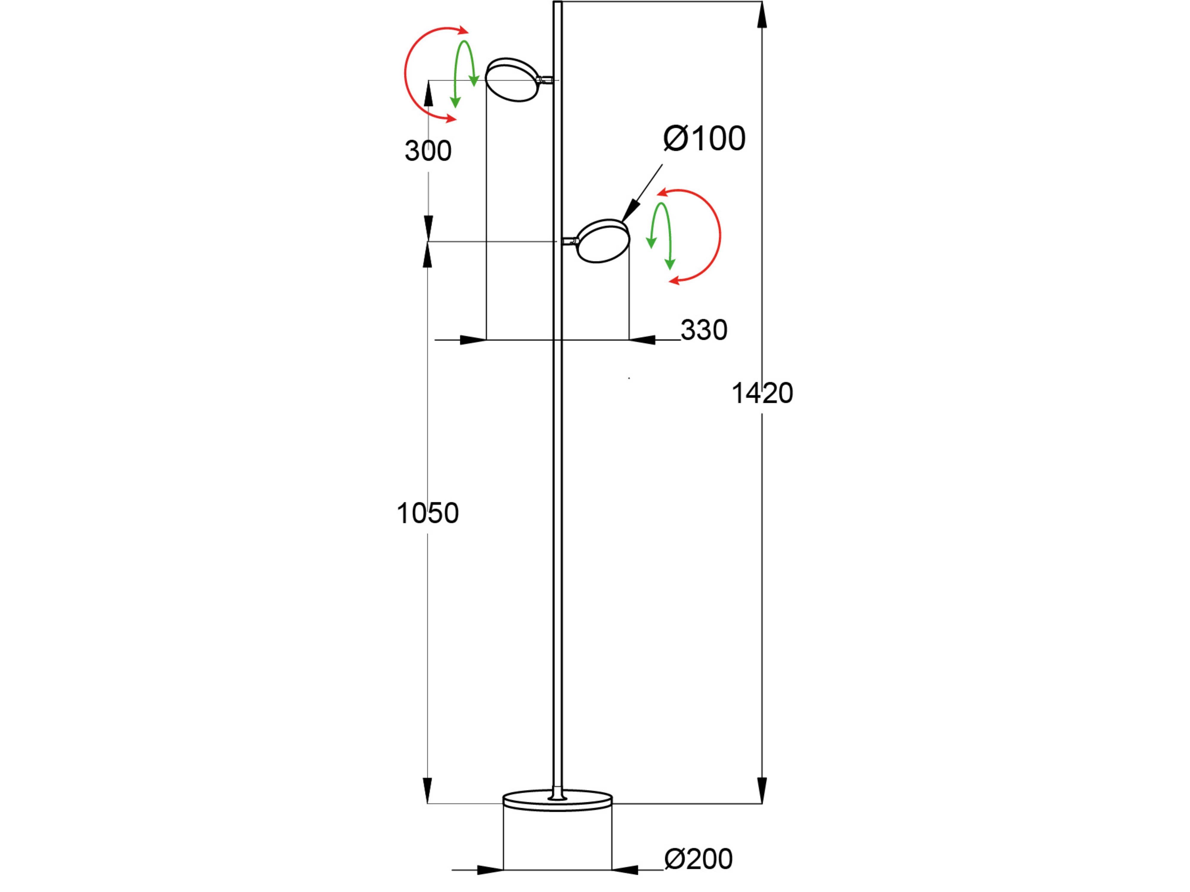 aluminor-declic-2-lampadaire-liseuse-double-led-orientable-blanc-noir image 4