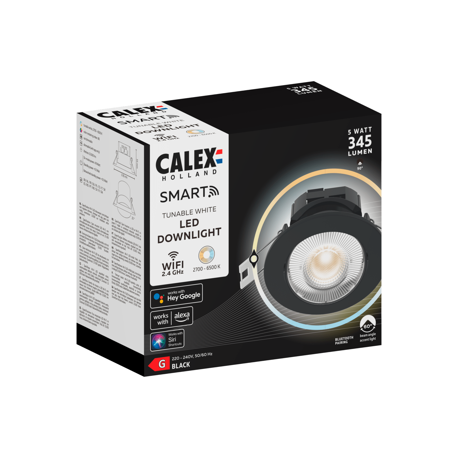 calex-smart-spot-encastrable-led-noir-blanc-chaud image 3