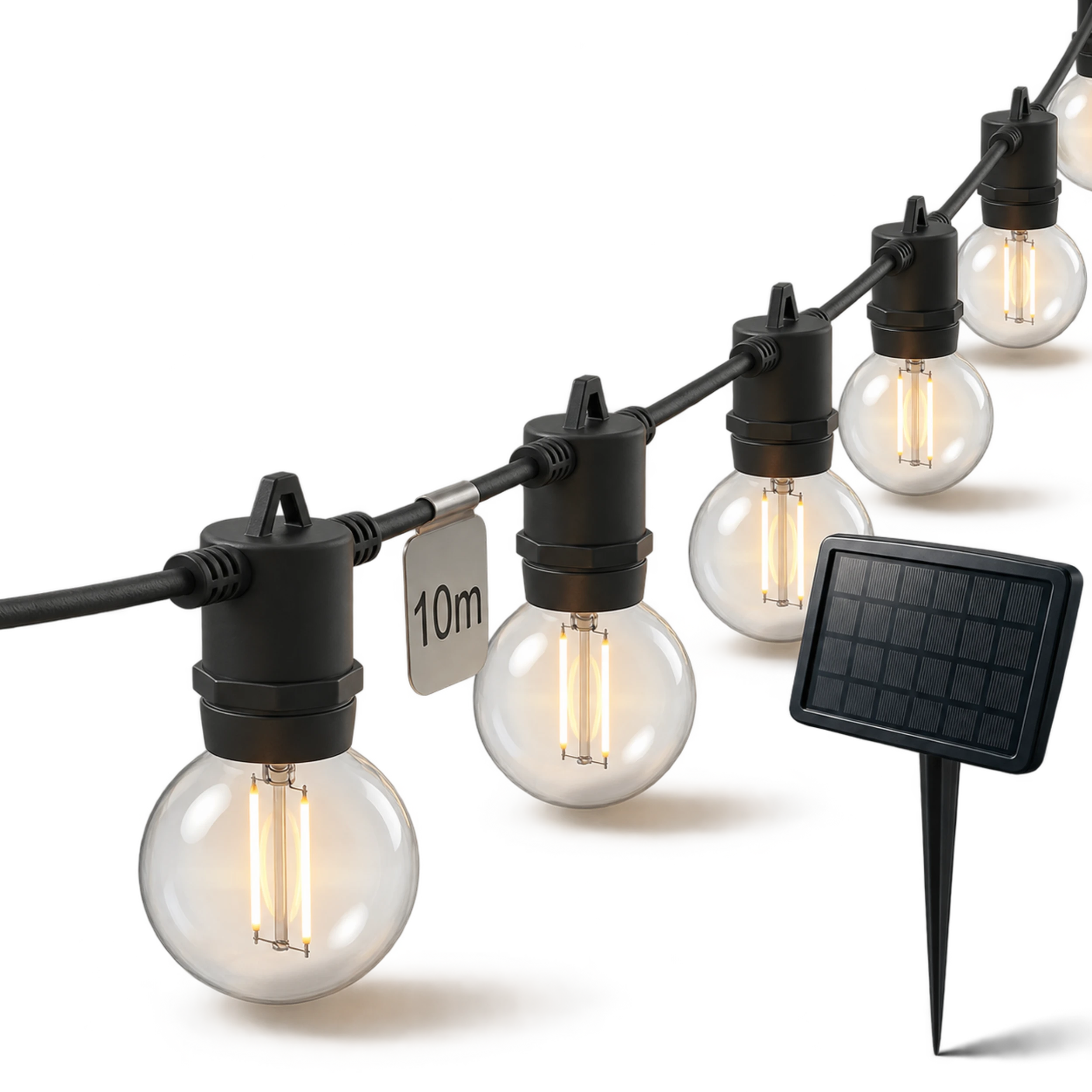 calex-vista-guirlande-solaire-ext-rieure-10-m-noire-20-led image 1
