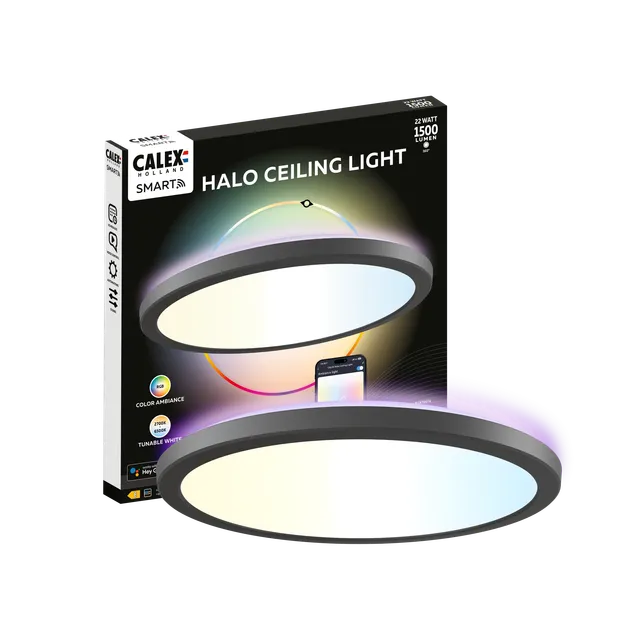 calex-smart-plafonnier-halo-30cm-rgb-cct-noir-ip54 image 1