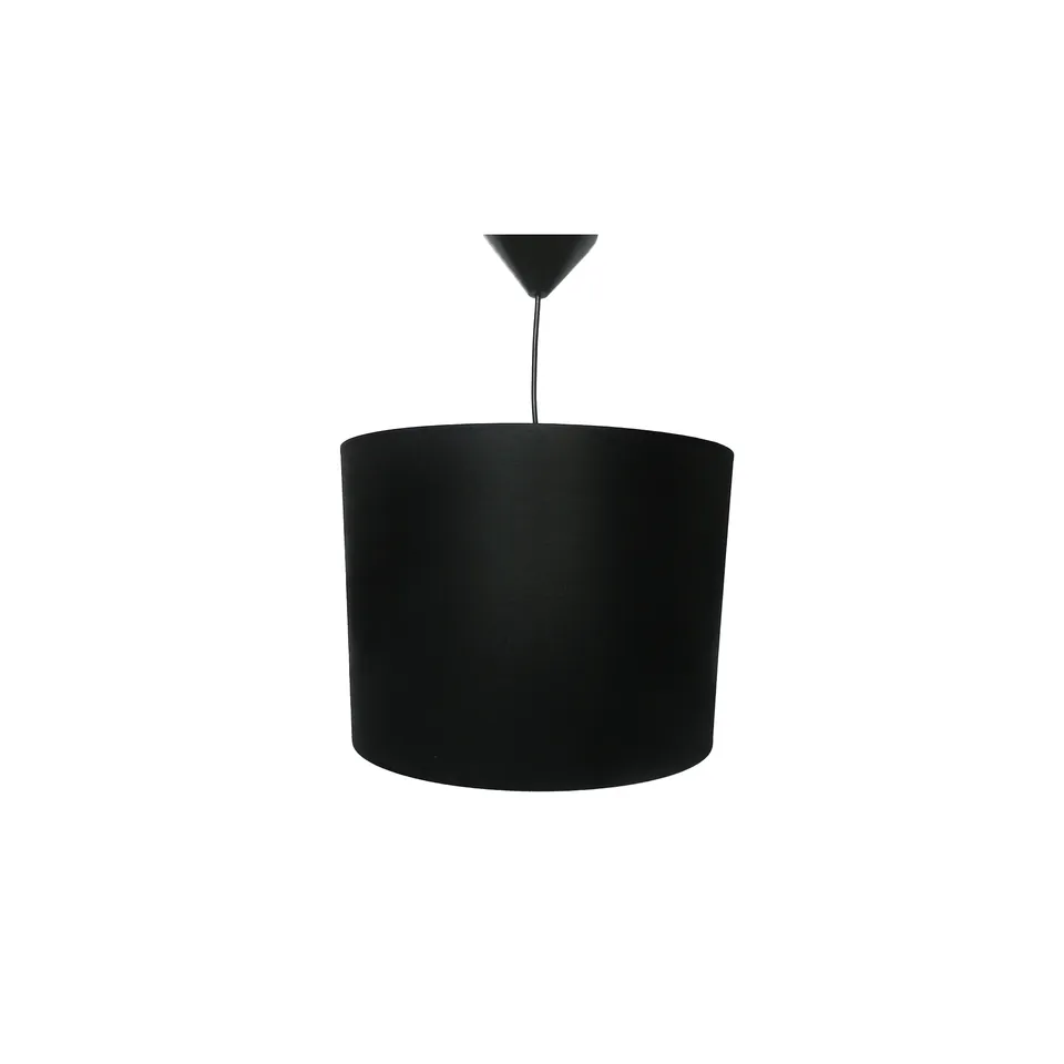 aluminor-suspension-noire-abat-jour-tissu-e27-34-cm image 1