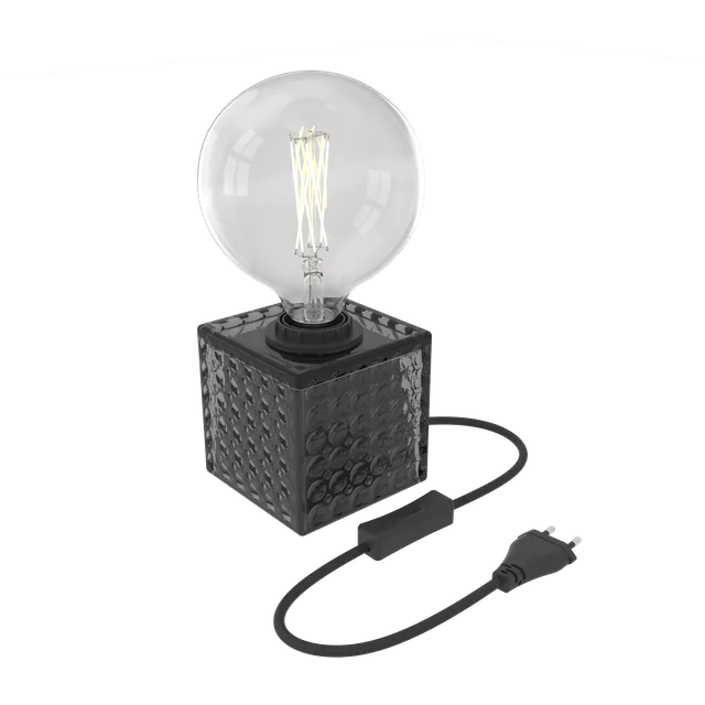 calex-table-lamp-square-e27-verre-noir image 1