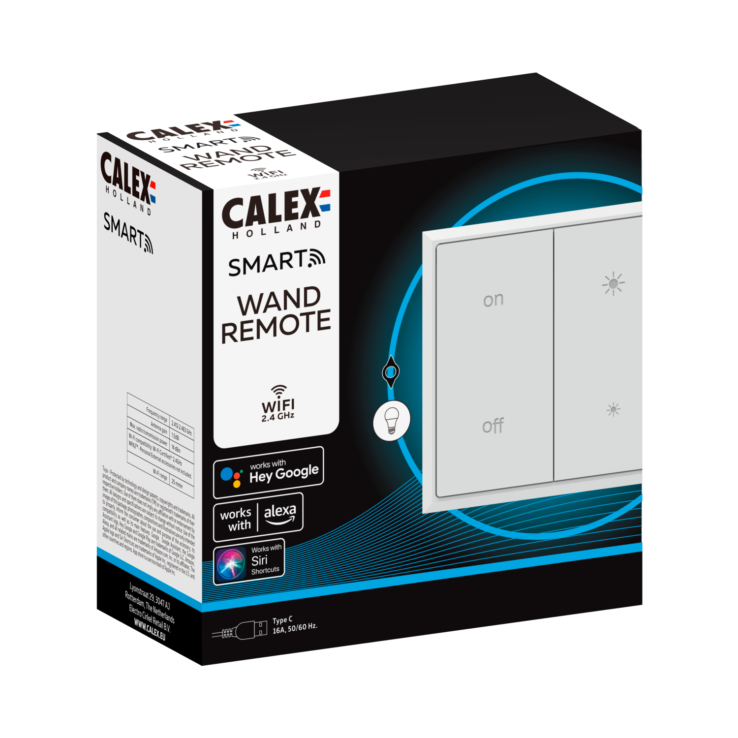 calex-halo-interrupteur-mural-smart-wifi-rechargeable-avec-variateur image 1