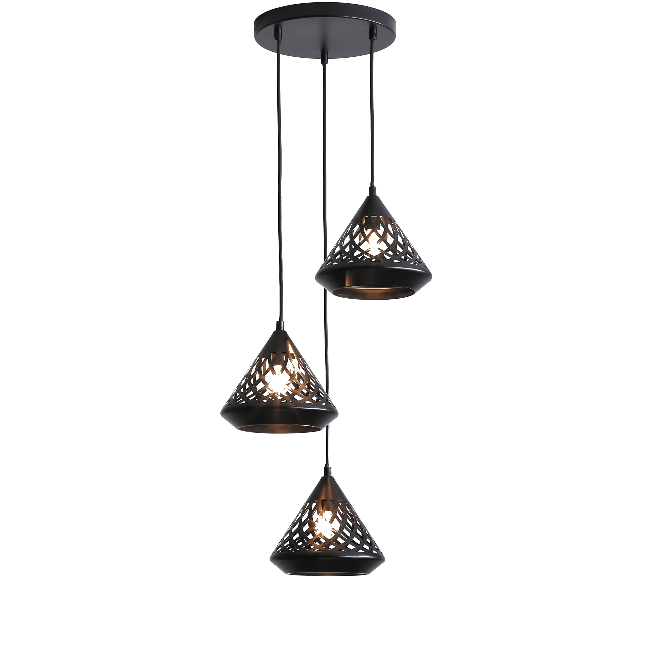 aluminor-cone-3-s-suspension-3-c-nes-m-tal-noir-ajour image 1