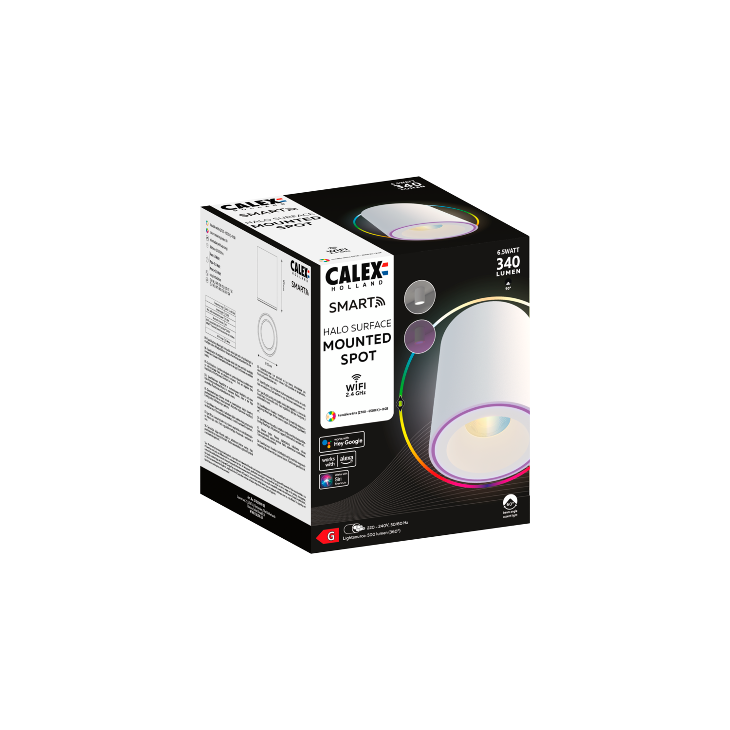 calex-halo-spot-led-smart-surface-blanc-6-5w-ip20 image 3