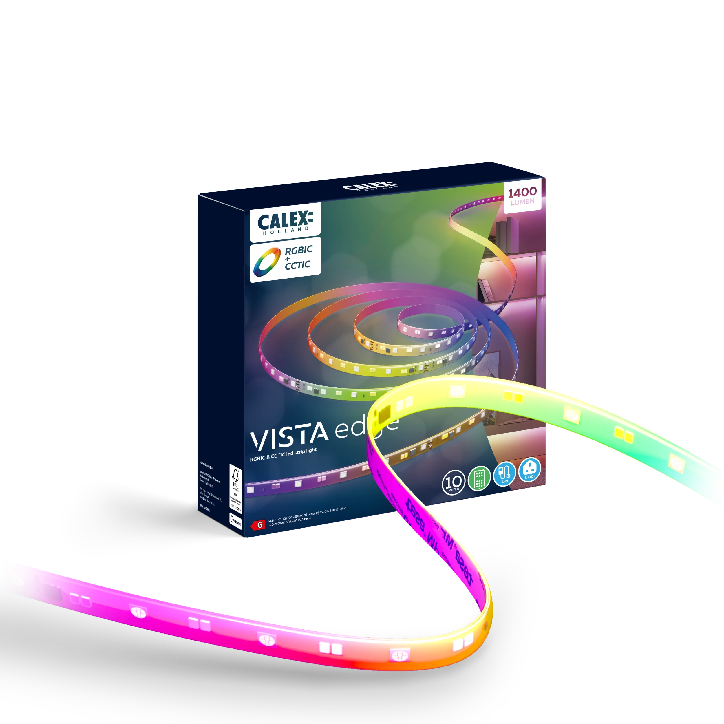 calex-bande-led-vista-10m-rgbcctic-avec-t-l-commande image 1
