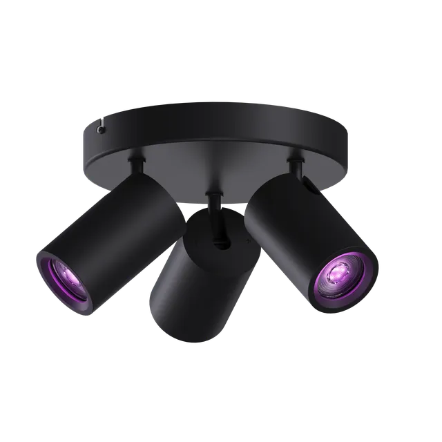 calex-smart-plafonnier-spot-3-lumi-res-rond-noir-rgb-cct-connect image 1