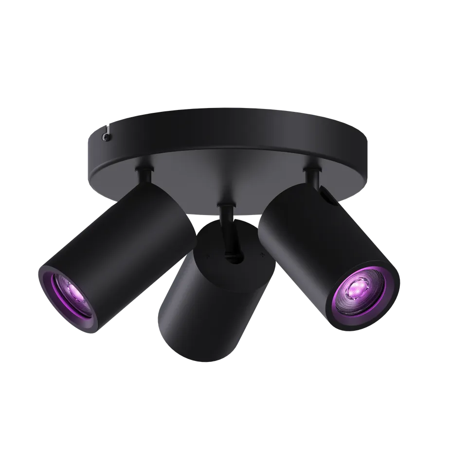 calex-smart-plafonnier-spot-3-lumi-res-rond-noir-rgb-cct-connect image 1