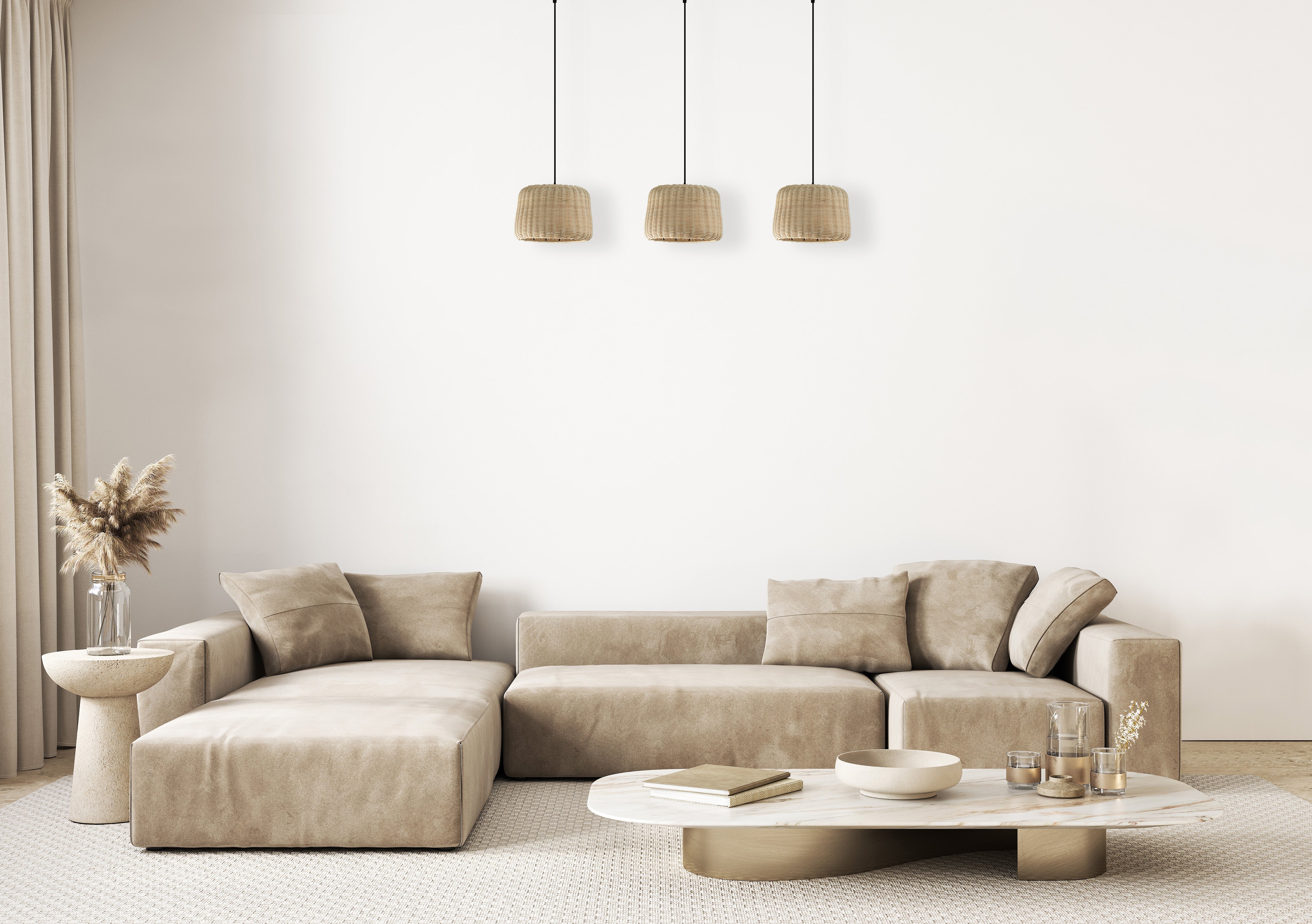 aluminor-xenia-s-suspension-osier-naturel-3-feux image 3