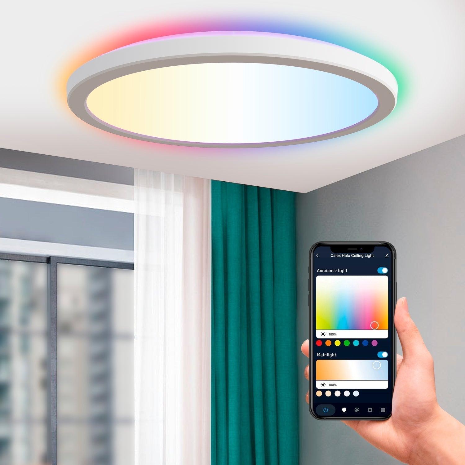 calex-smart-plafonnier-halo-40cm-rgb-cct-blanc image 2
