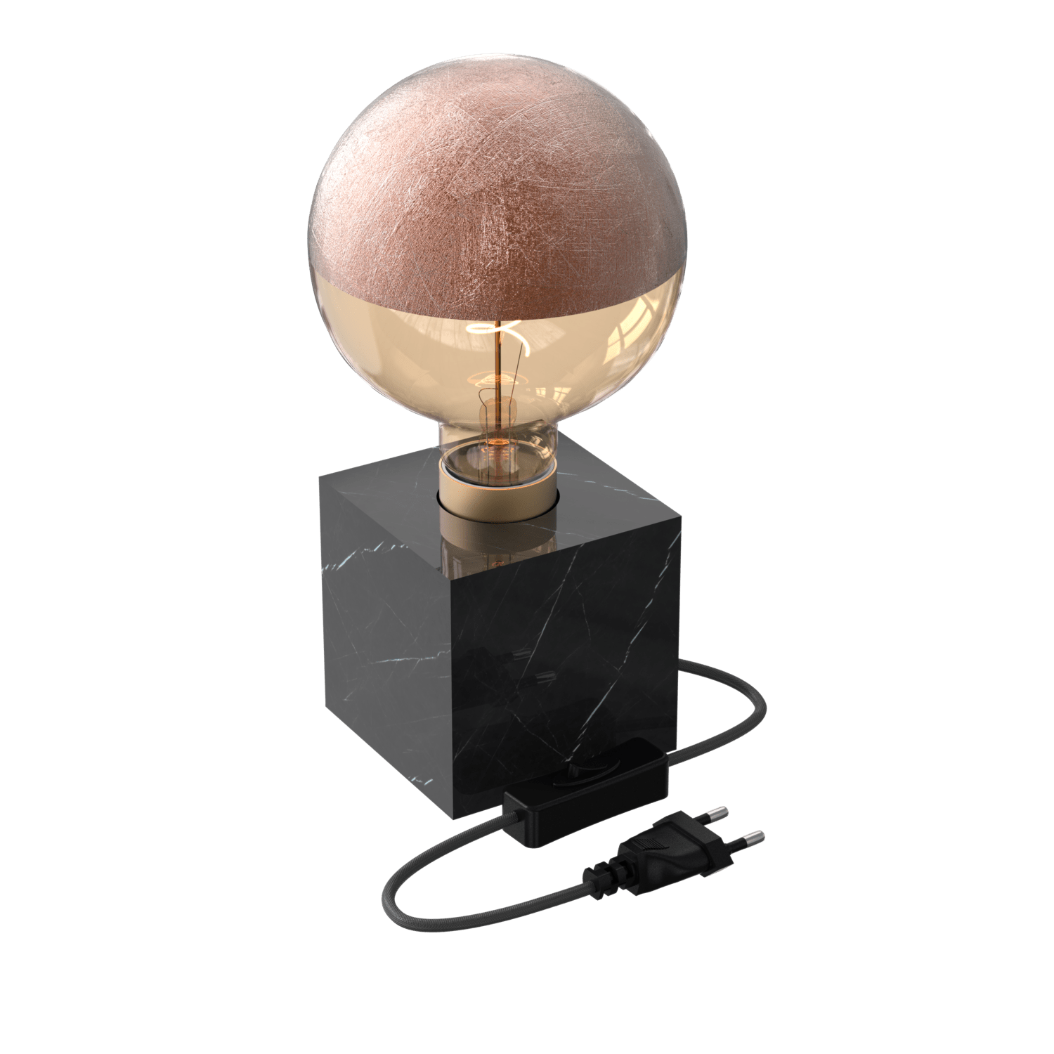 calex-lampe-de-table-carr-e-e27-marbre-noir-85-mm image 2