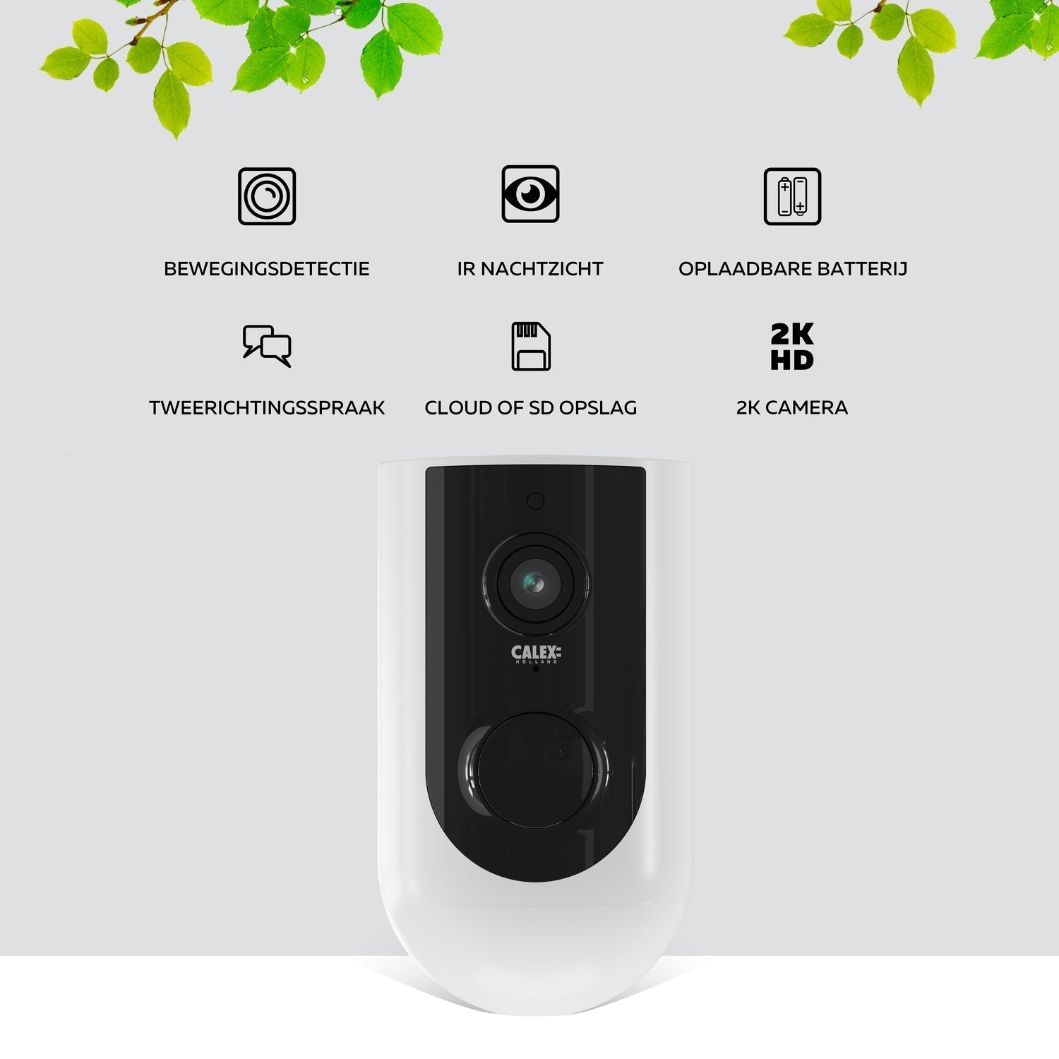 calex-smart-cam-ra-ext-rieure-2k-sans-fil-blanche image 2