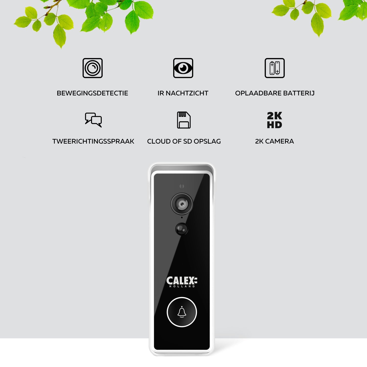 calex-smart-sonnette-vid-o-2k-sans-fil-noir image 2