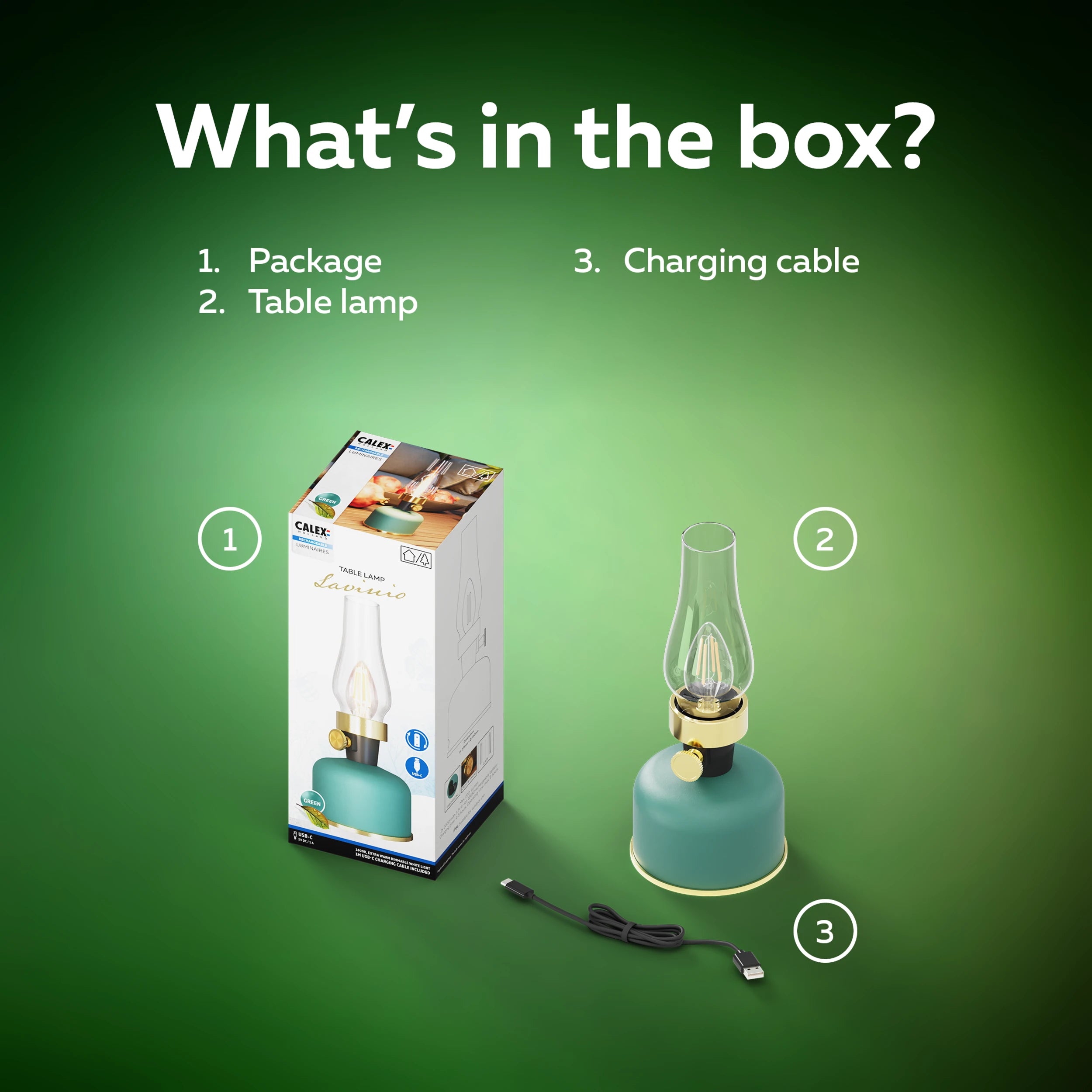 calex-lampe-de-table-rechargeable-lavinio-verte image 7
