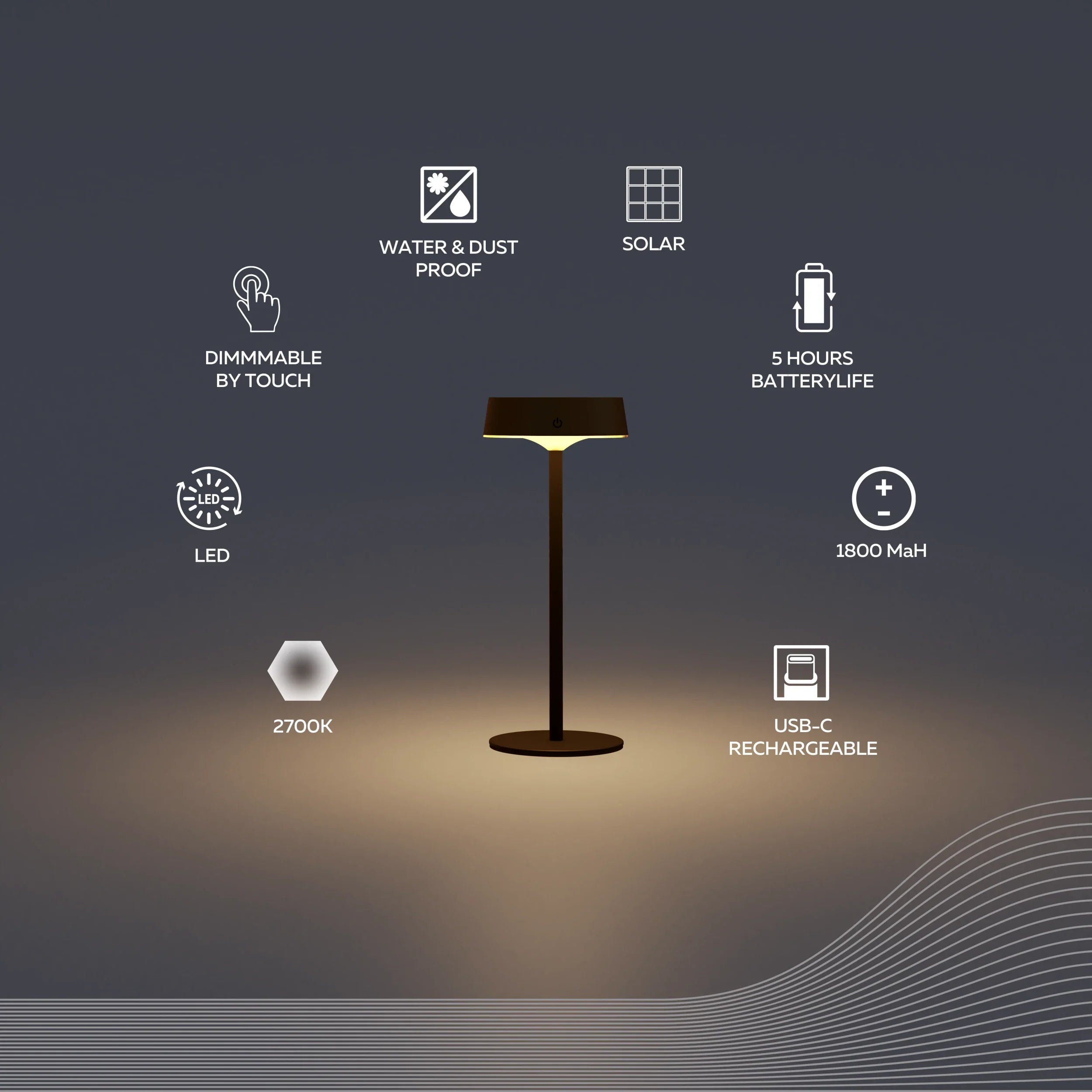 calex-parma-lampe-de-table-solaire-noir image 2