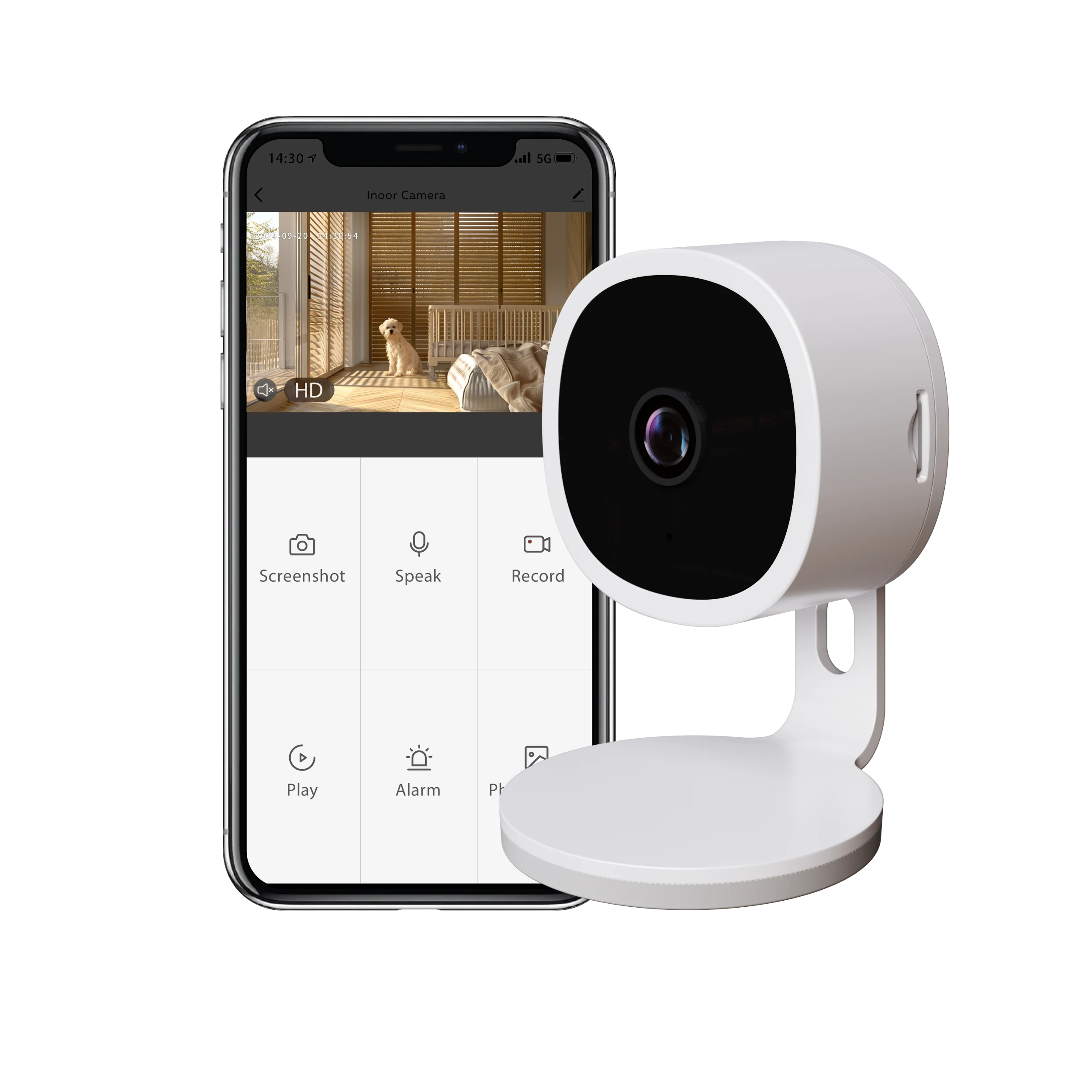 calex-smart-cam-ra-int-rieure-2k-blanche-pan-tilt image 2
