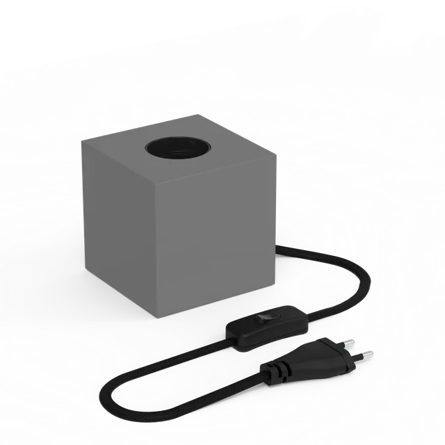 calex-lampe-de-table-square-e27-grise-sans-ampoule image 1