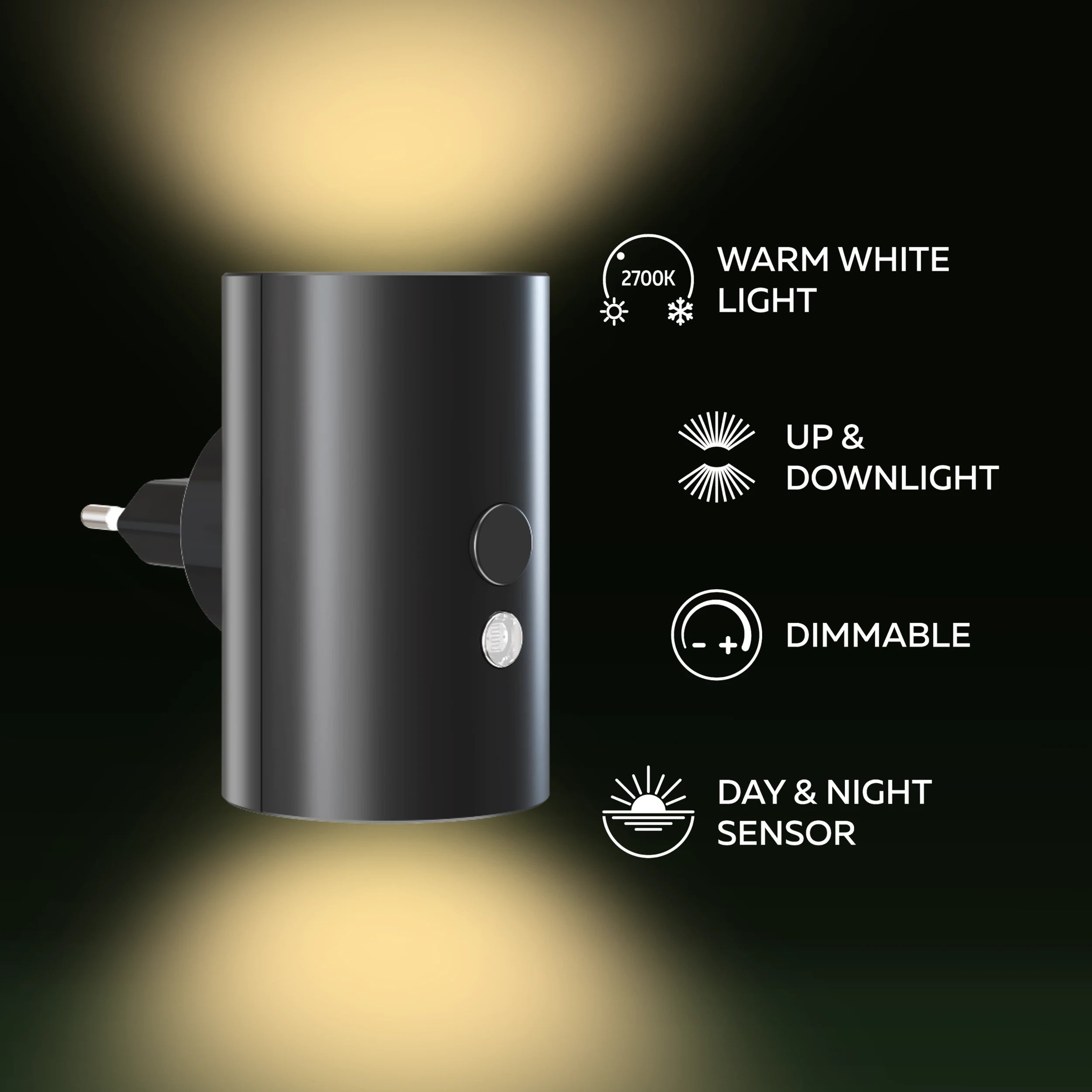 calex-mini-veilleuse-led-capteur-cr-pusculaire-noir-2700k image 2