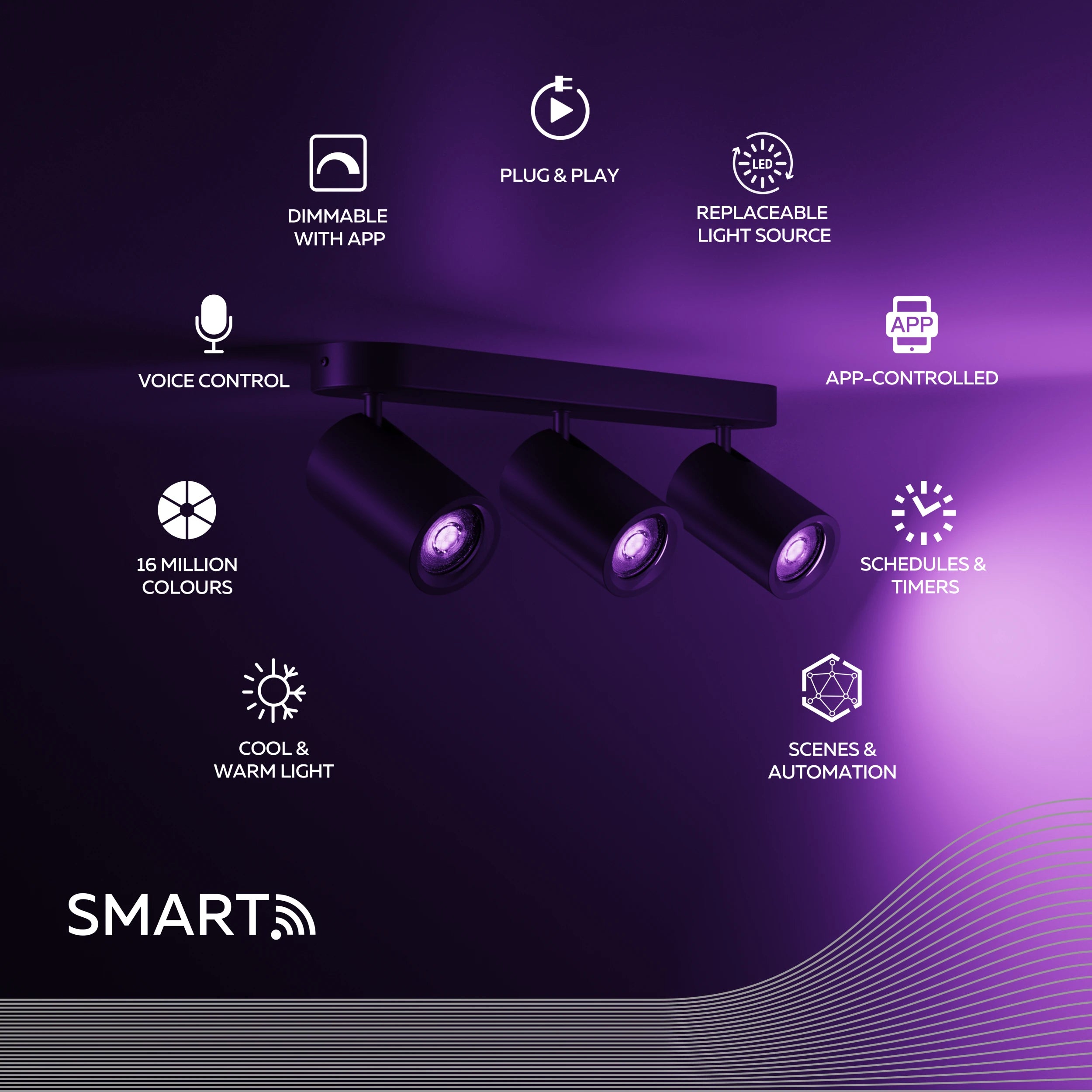 calex-smart-plafonnier-spot-3-lumi-res-noir-2 image 2