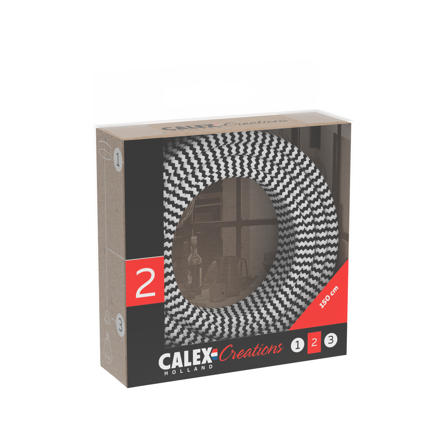 calex-creations-c-ble-textile-1-5-m-noir-blanc image 3