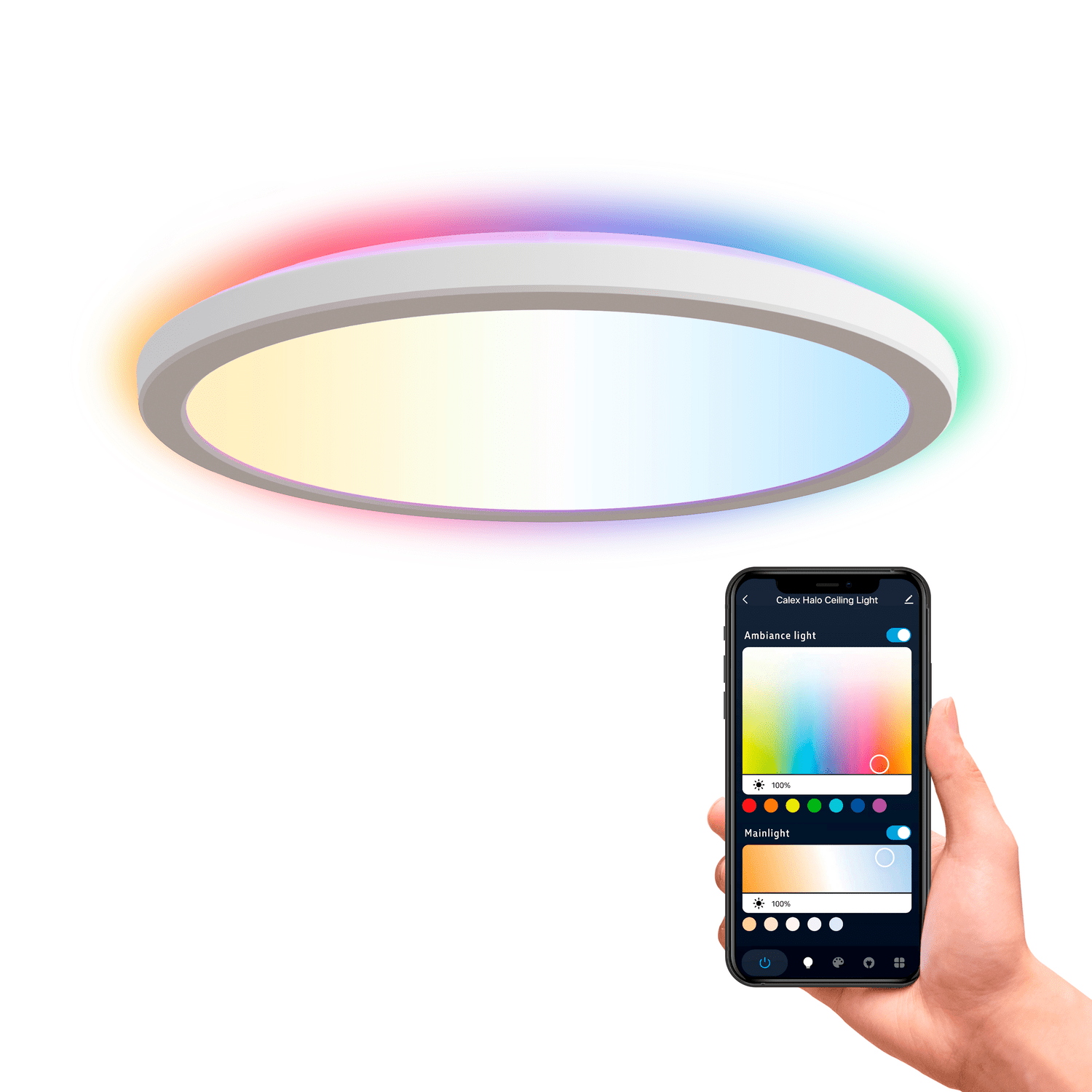 calex-smart-plafonnier-halo-30cm-rgb-cct-blanc image 2