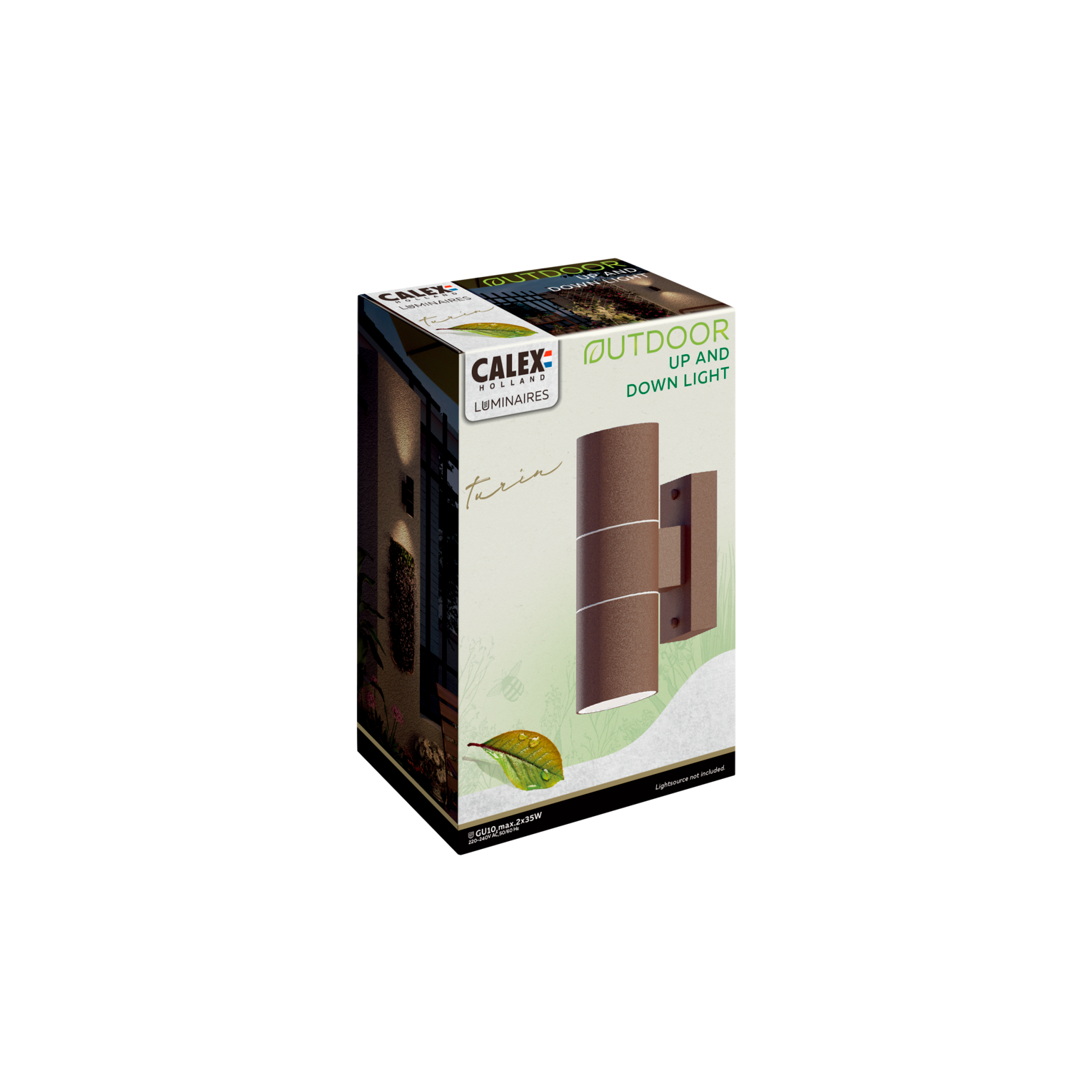 calex-turin-applique-murale-up-down-2x-gu10-rouille-ip54 image 3