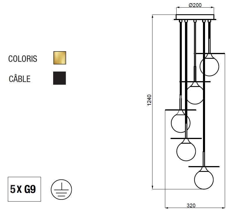 aluminor-cascade-s-suspension-5-lumi-res-m-tal-dor-verre-d-poli image 3