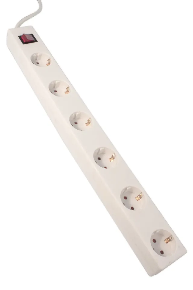 calex-prise-multiple-6-voies-avec-interrupteur-blanc-1-4-m image 1