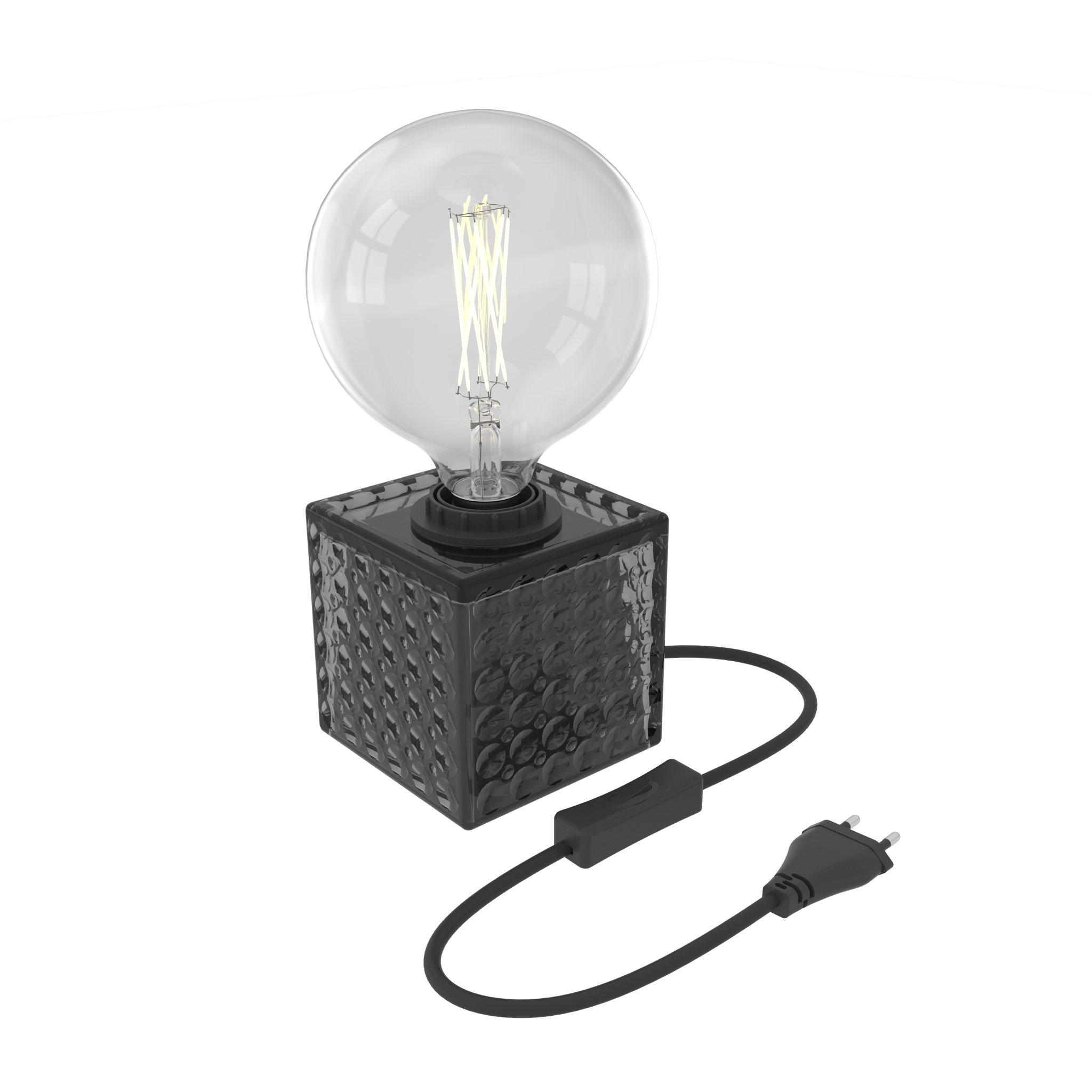 calex-table-lamp-square-e27-verre-noir image 1