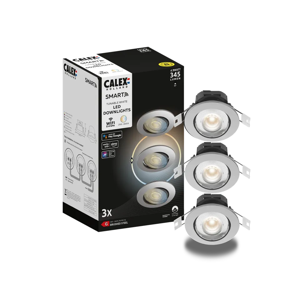 calex-halo-smart-spot-encastr-lot-de-3-gris-4-9w-blanc-variable image 1