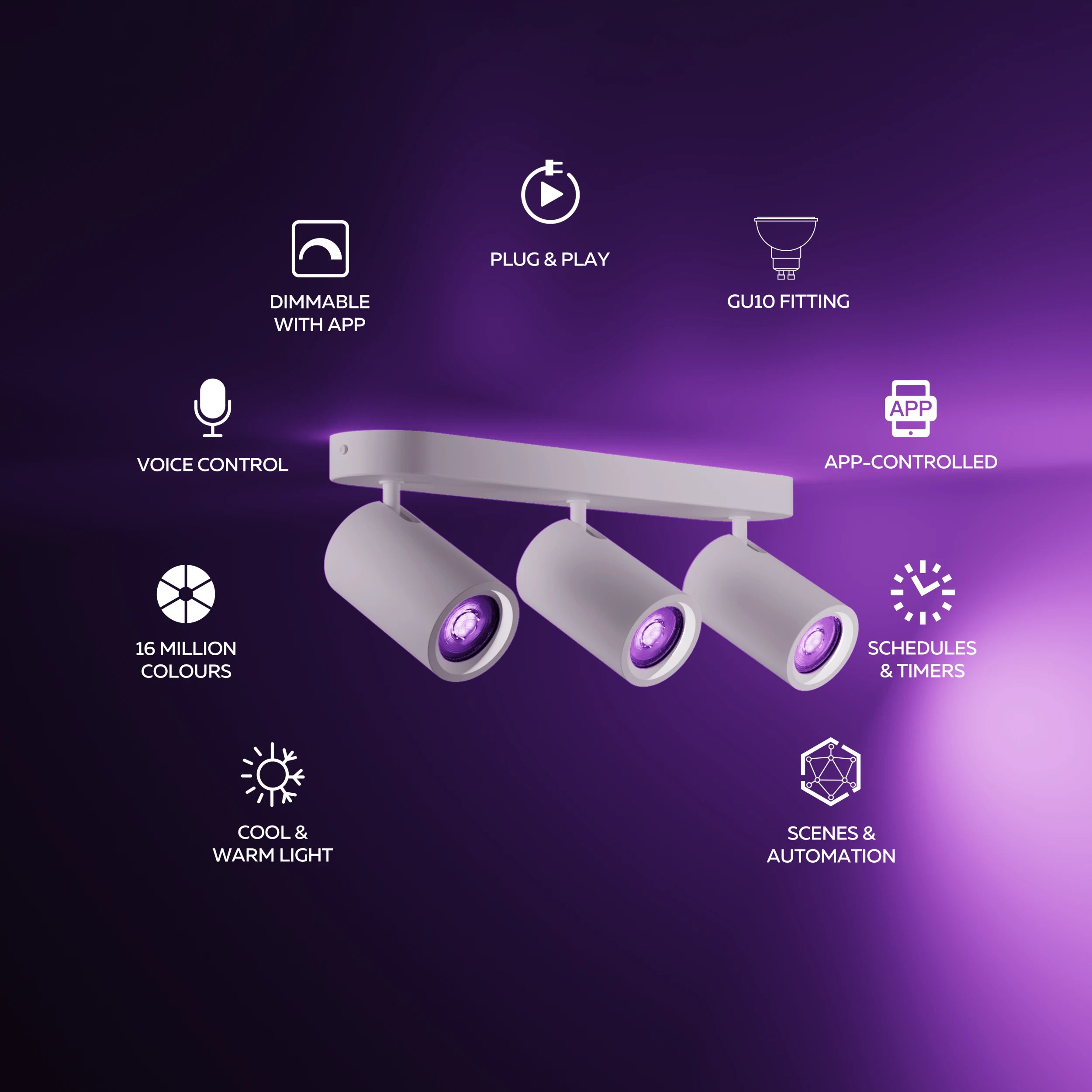 calex-smart-spot-plafonnier-ovale-3-lumi-res-blanc-rgb-cct image 2