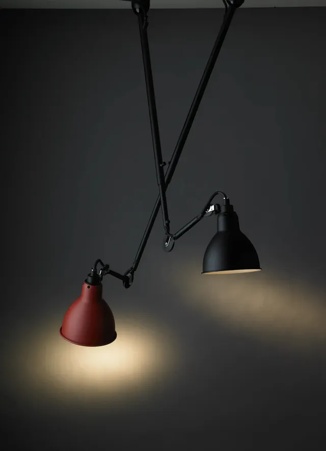 dcw-ditions-lampe-gras-n-302-double-plafonnier-acier-2-lampes image 1