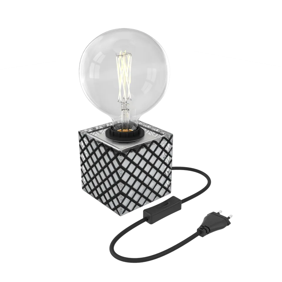 calex-lampe-de-table-carr-e-e27-verre-noir-blanc image 1