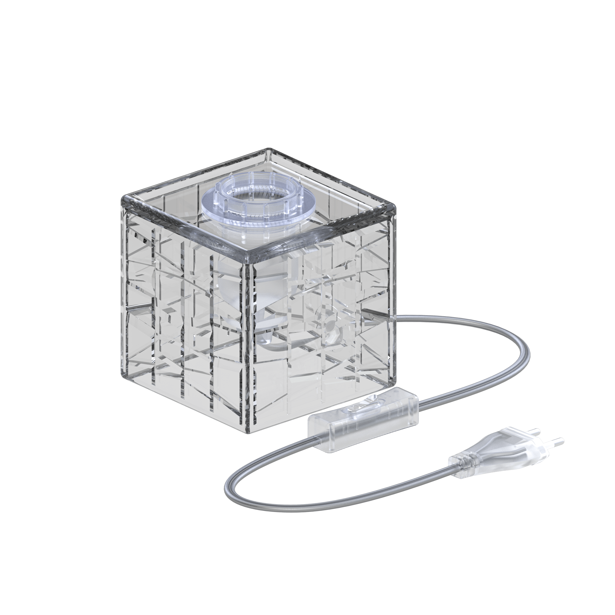calex-lampe-de-table-carr-e-e27-verre-transparent image 2